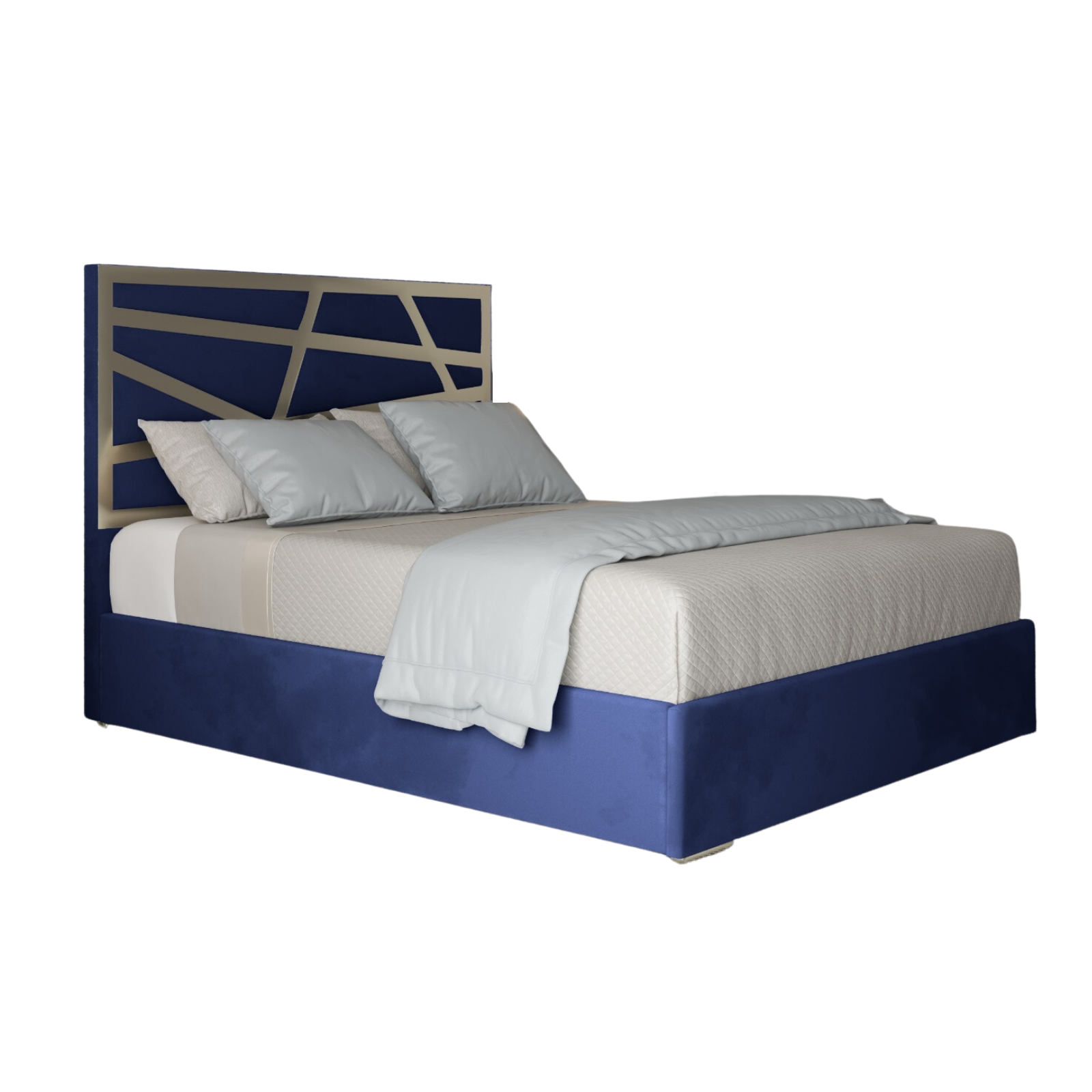 Arabella Upholstered Soft Velvet Metal Bed Frame