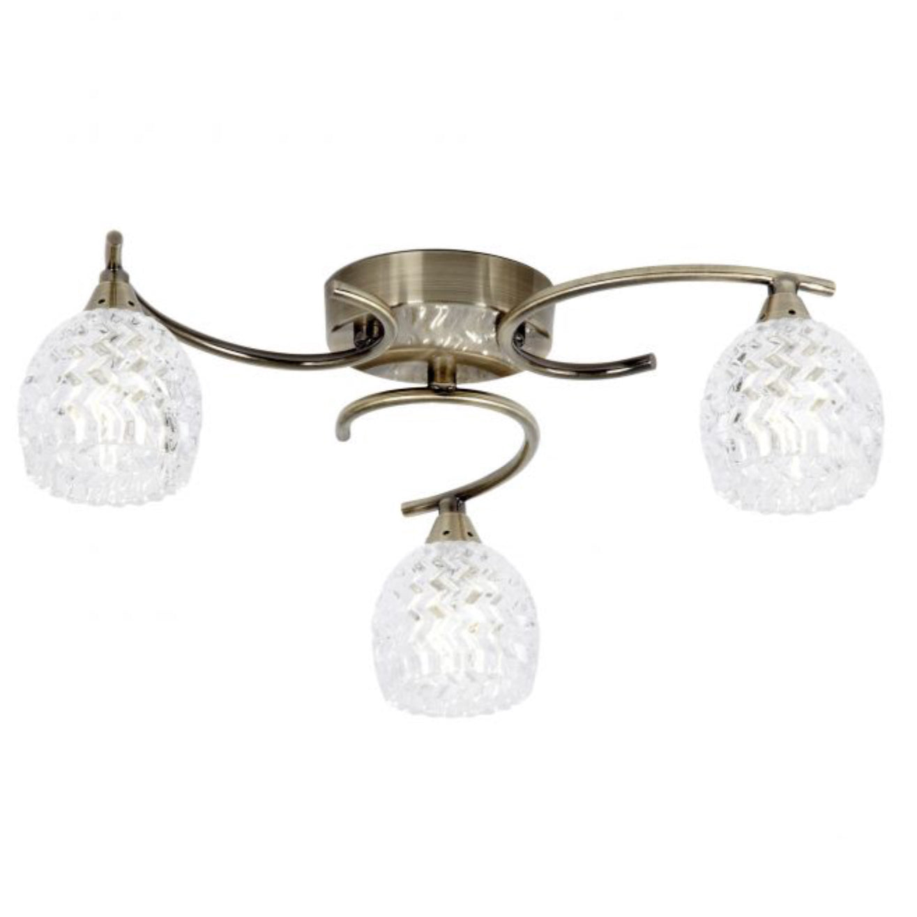 Serenity 3 Bulb Brass Ceiling Light