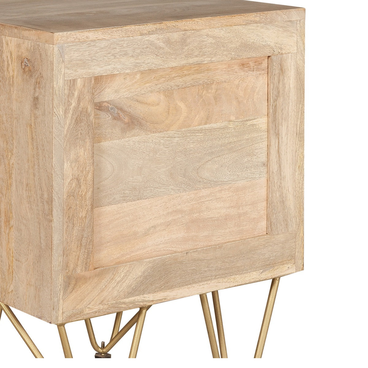 Ebern Light Gold 2 Drawer Side Table