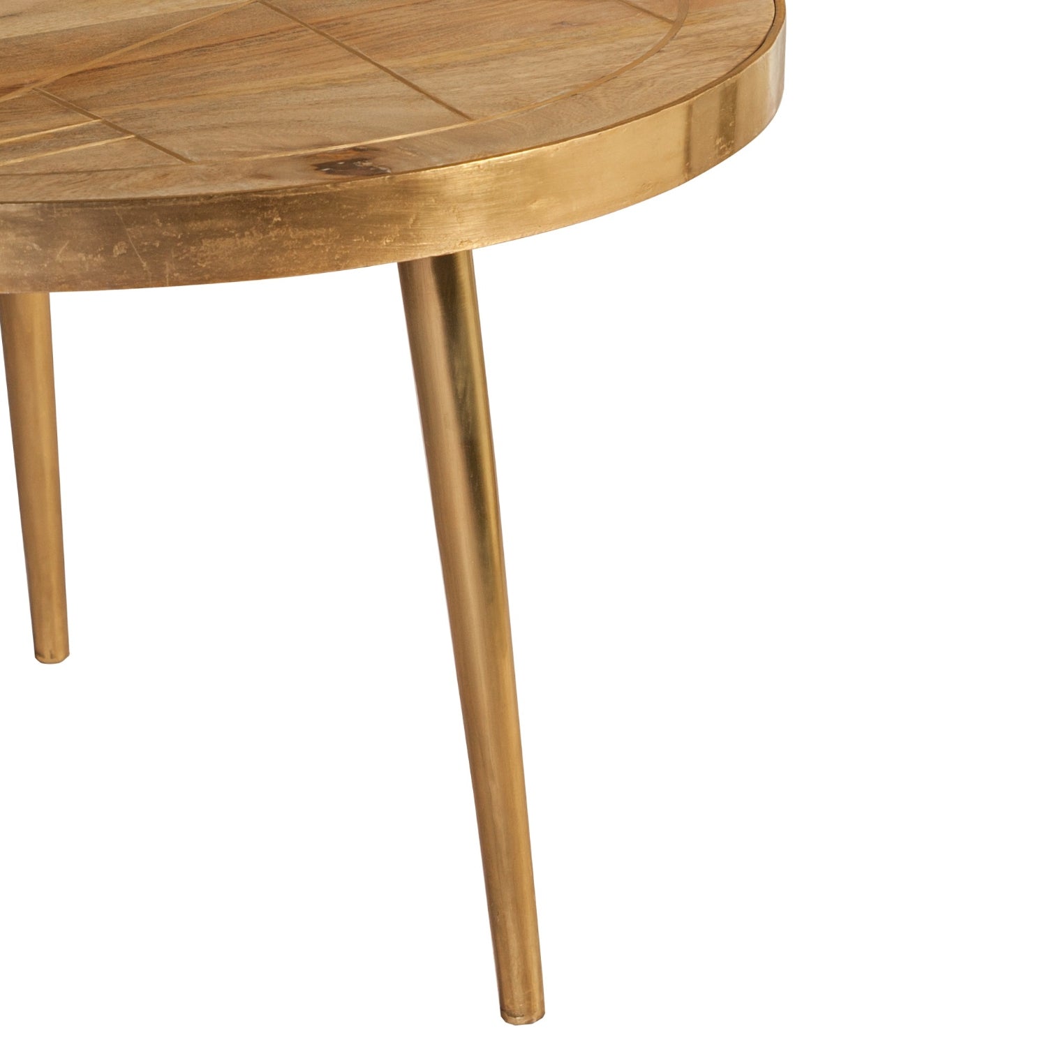 Ebern Light Gold Round Coffee Table