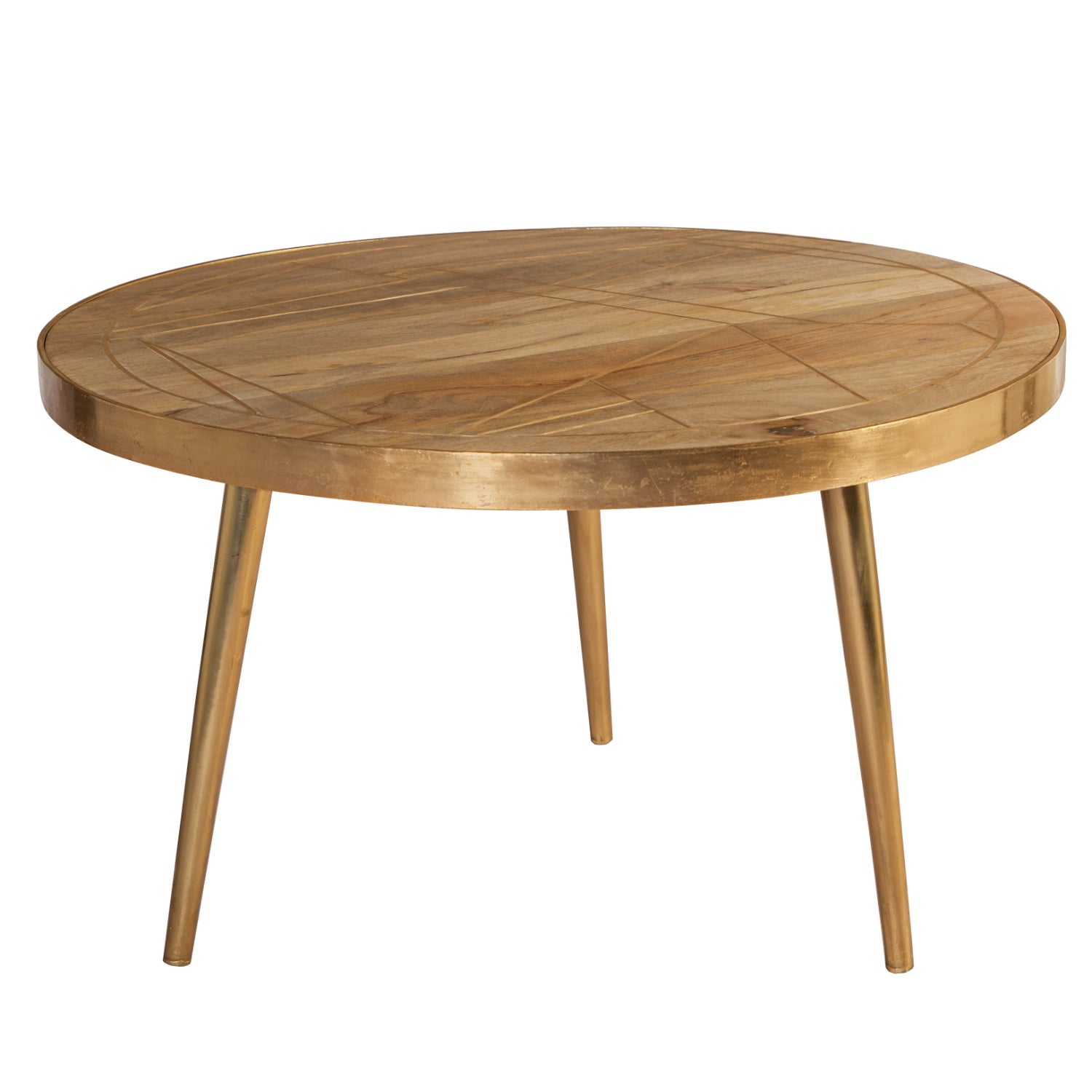 Ebern Light Gold Round Coffee Table