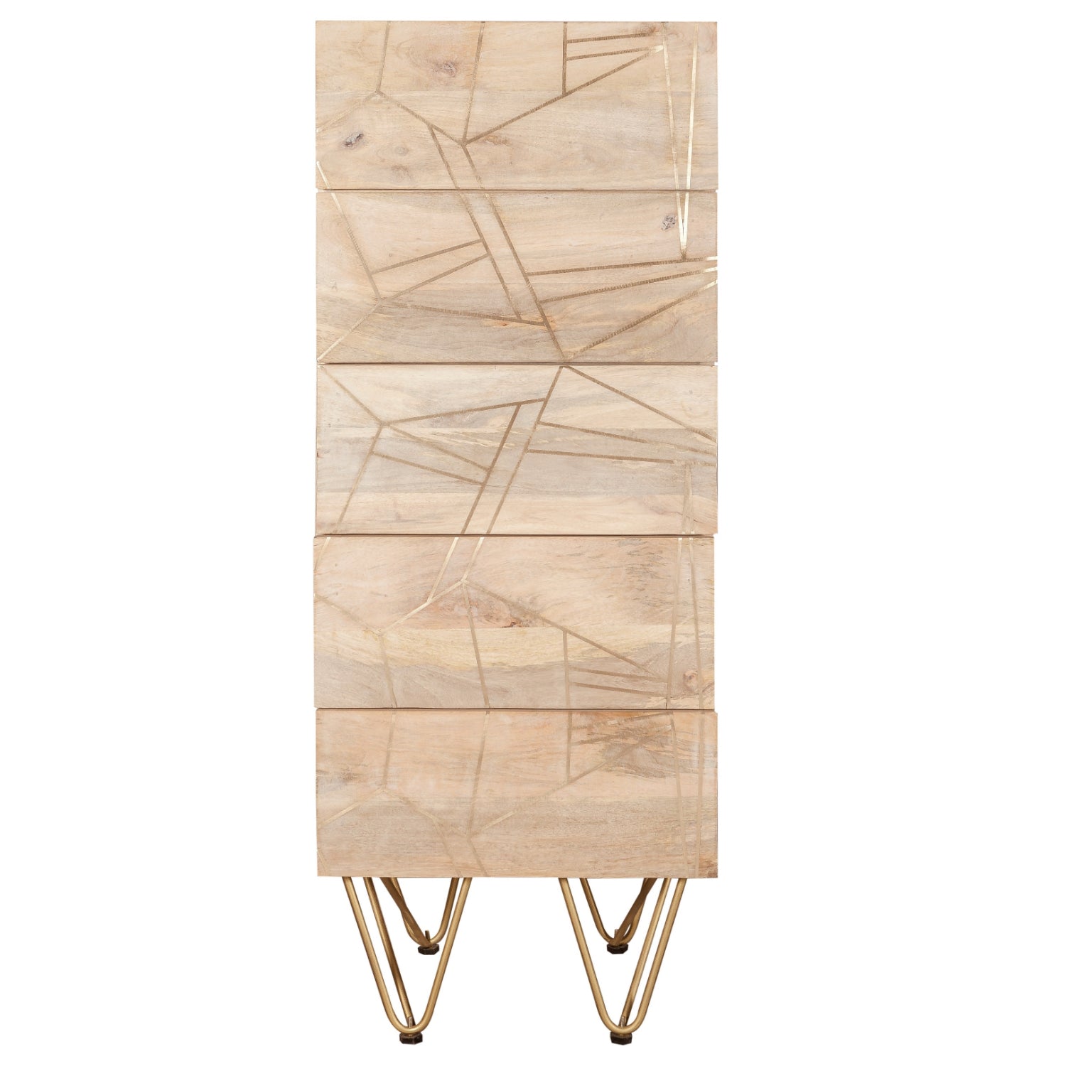 Ebern Light Gold Tall Chest Of Drawers