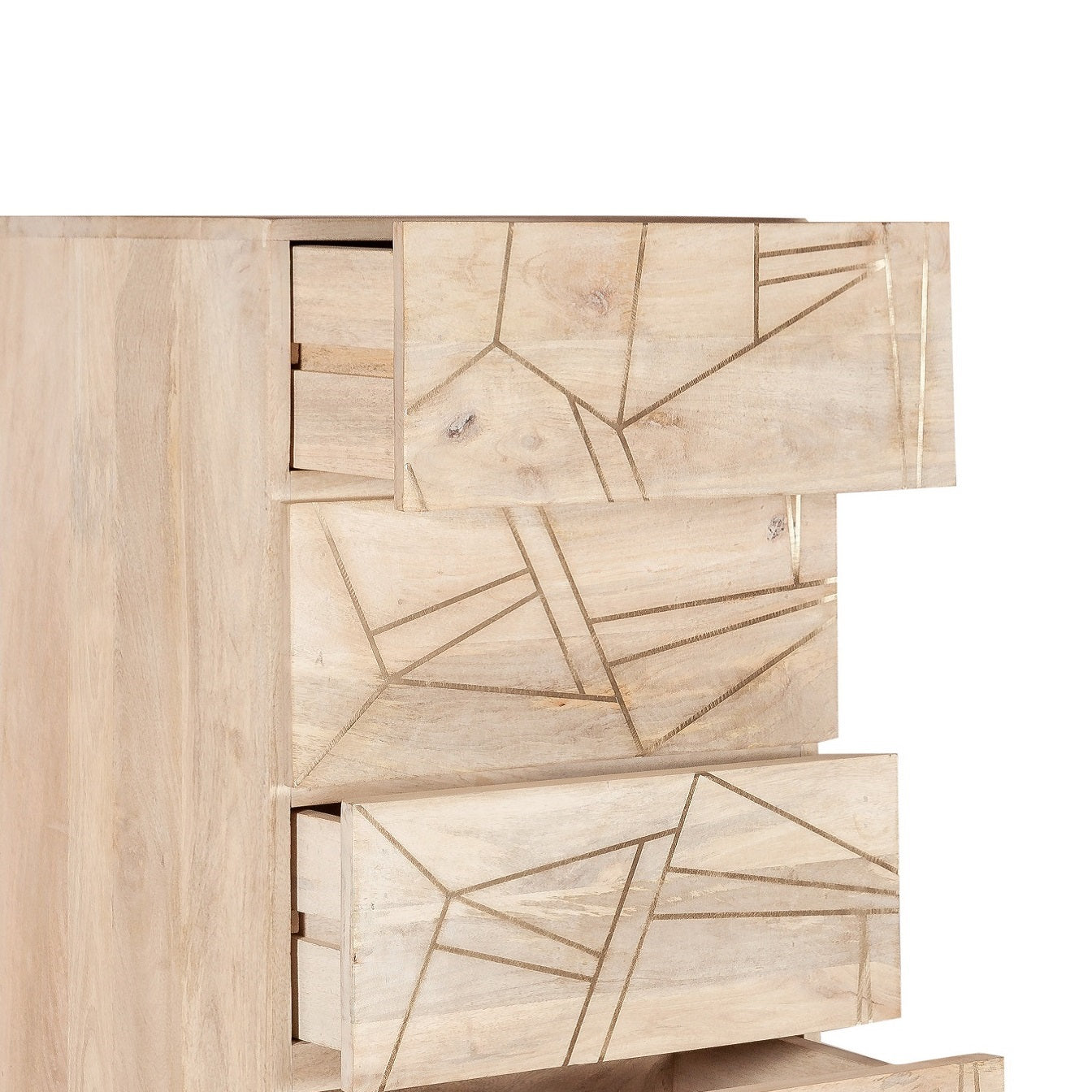 Ebern Light Gold Tall Chest Of Drawers