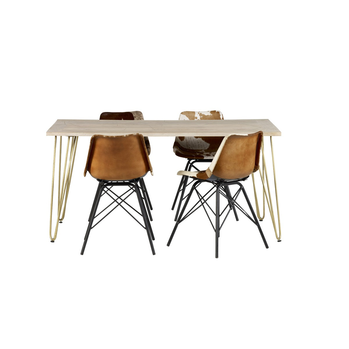 Ebern Light Gold Dining Table