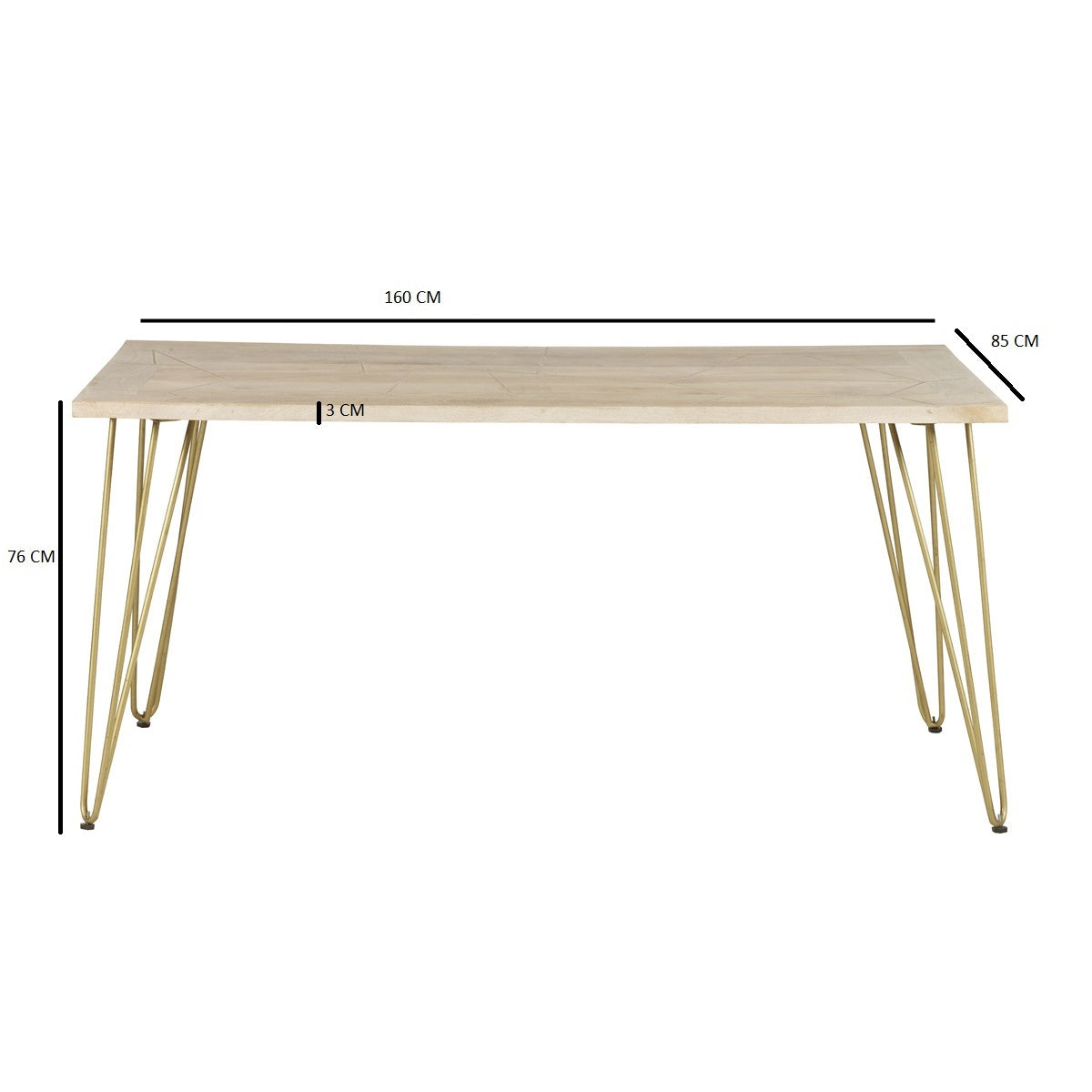 Ebern Light Gold Dining Table