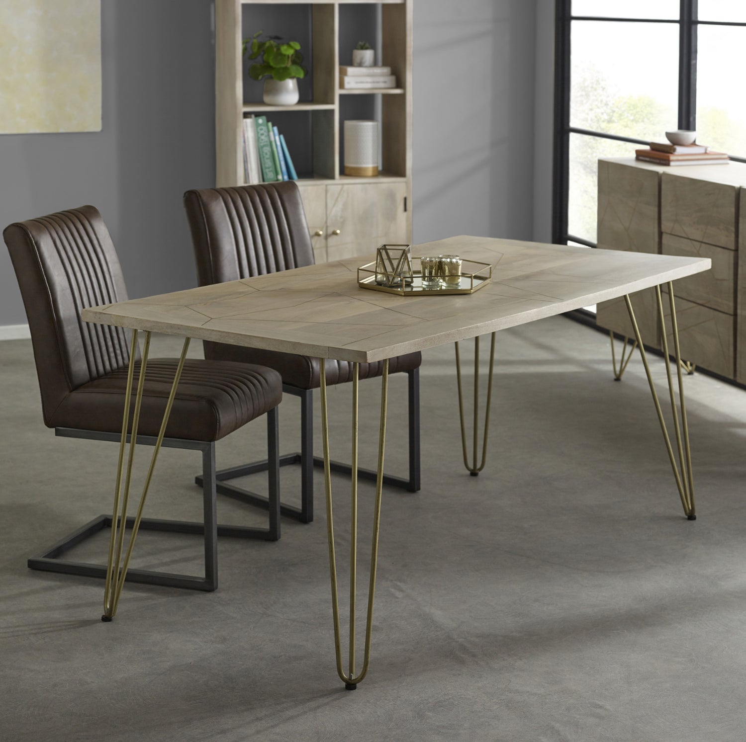 Ebern Light Gold Dining Table