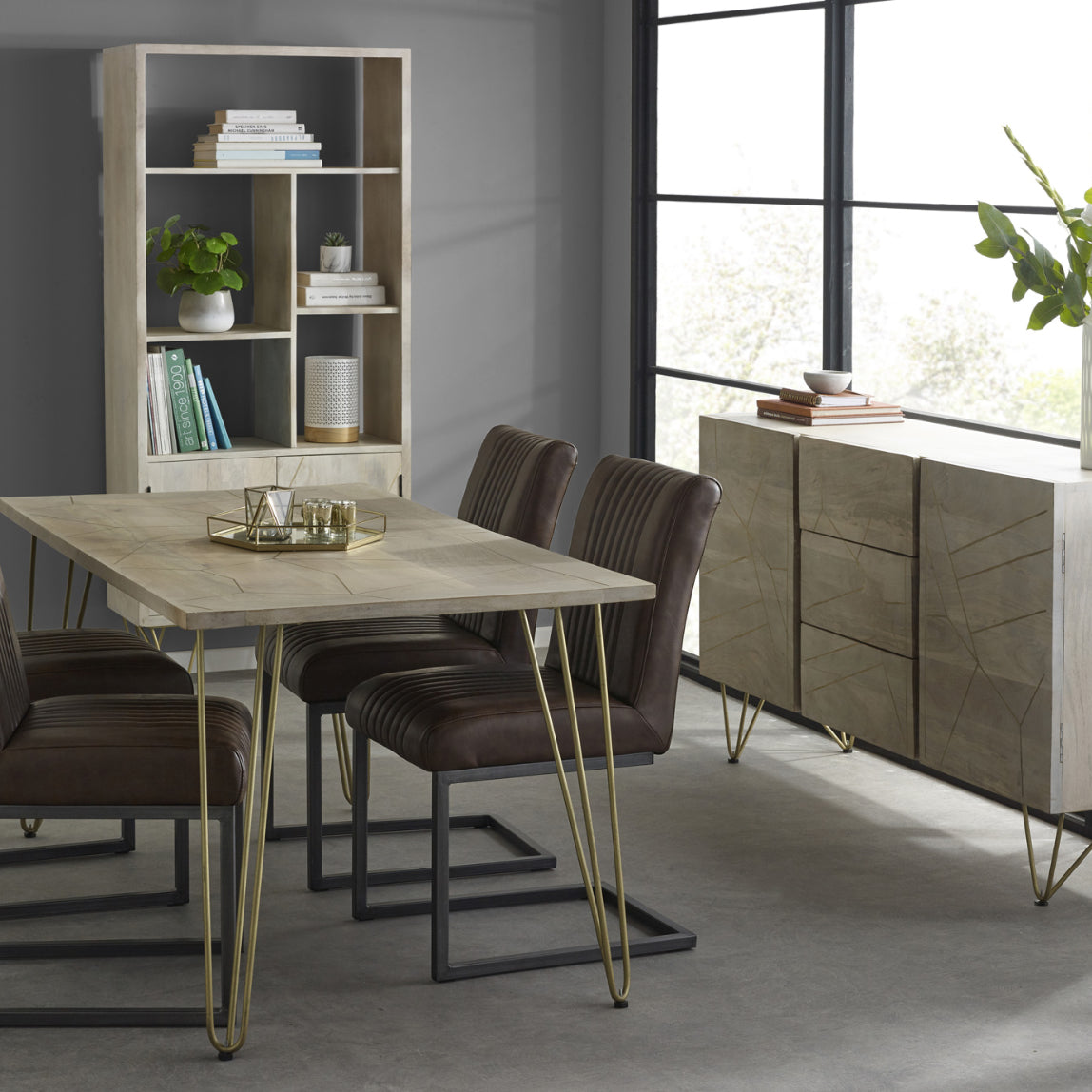 Ebern Light Gold Dining Table