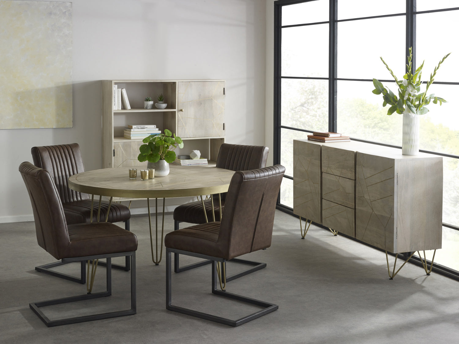 Ebern Light Gold Extra Large Sideboard 3 Drawers And 2 Doors