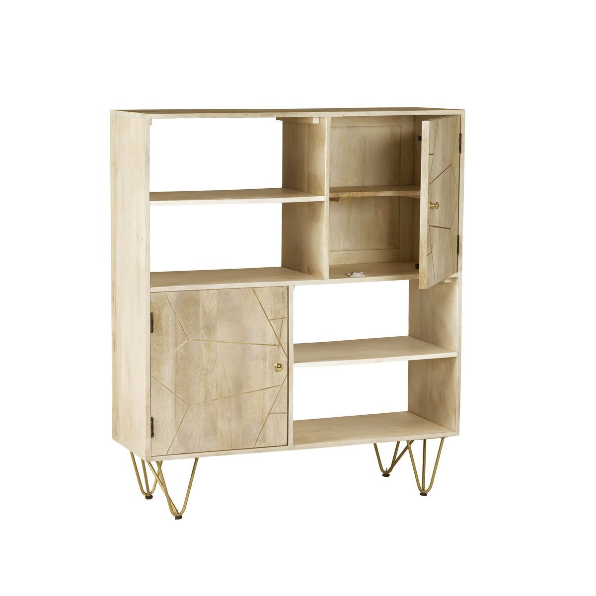 Ebern Light Gold Display Cabinet