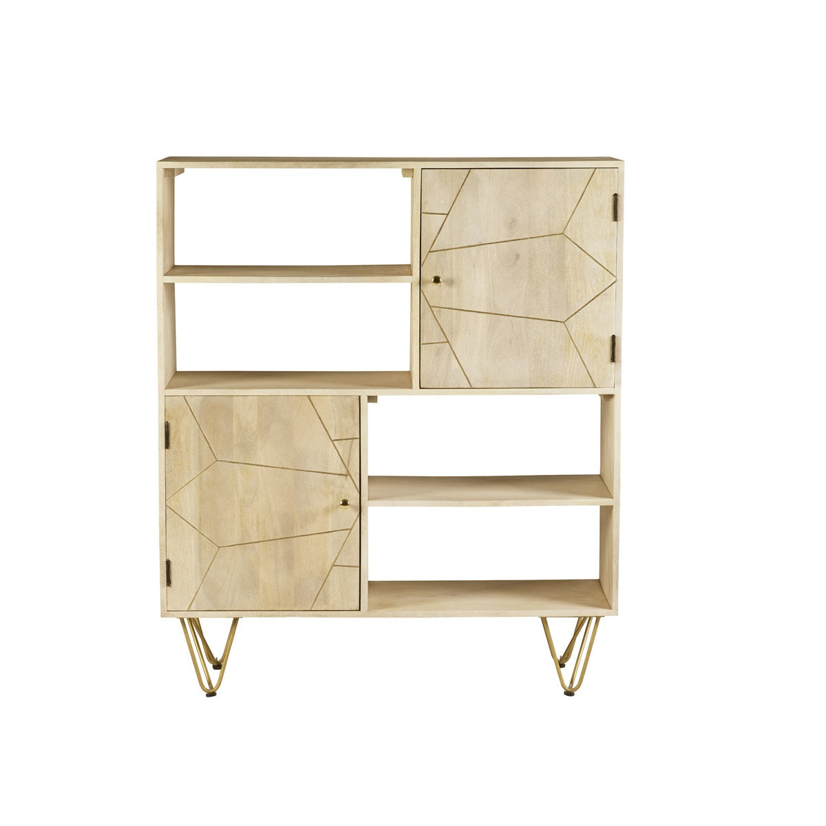 Ebern Light Gold Display Cabinet