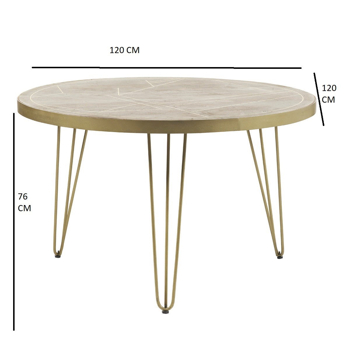 Ebern Light Gold Round Dining Table