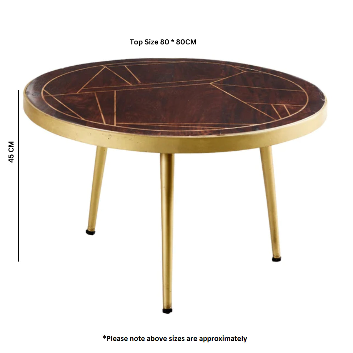 Ebern Dark Gold Round Coffee Table