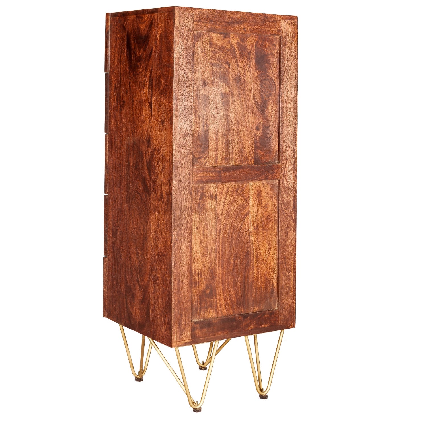 Ebern Dark Gold Tall Chest Of Drawers