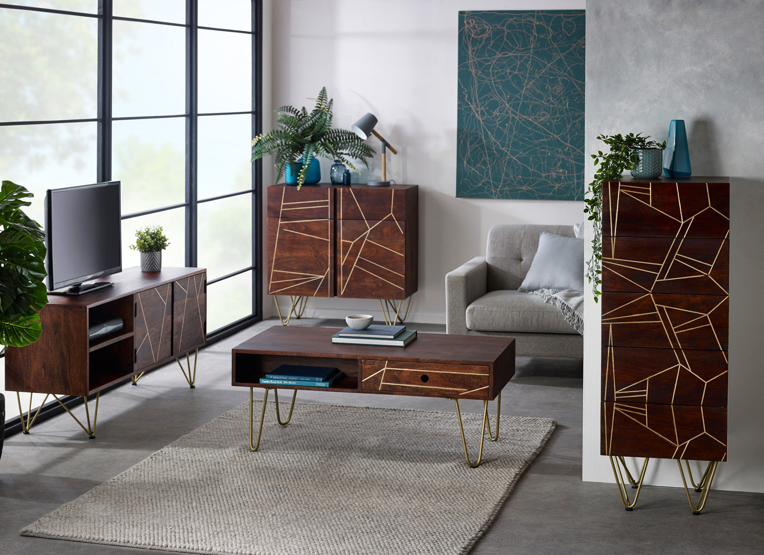 Ebern Dark Gold Plasma Media Unit