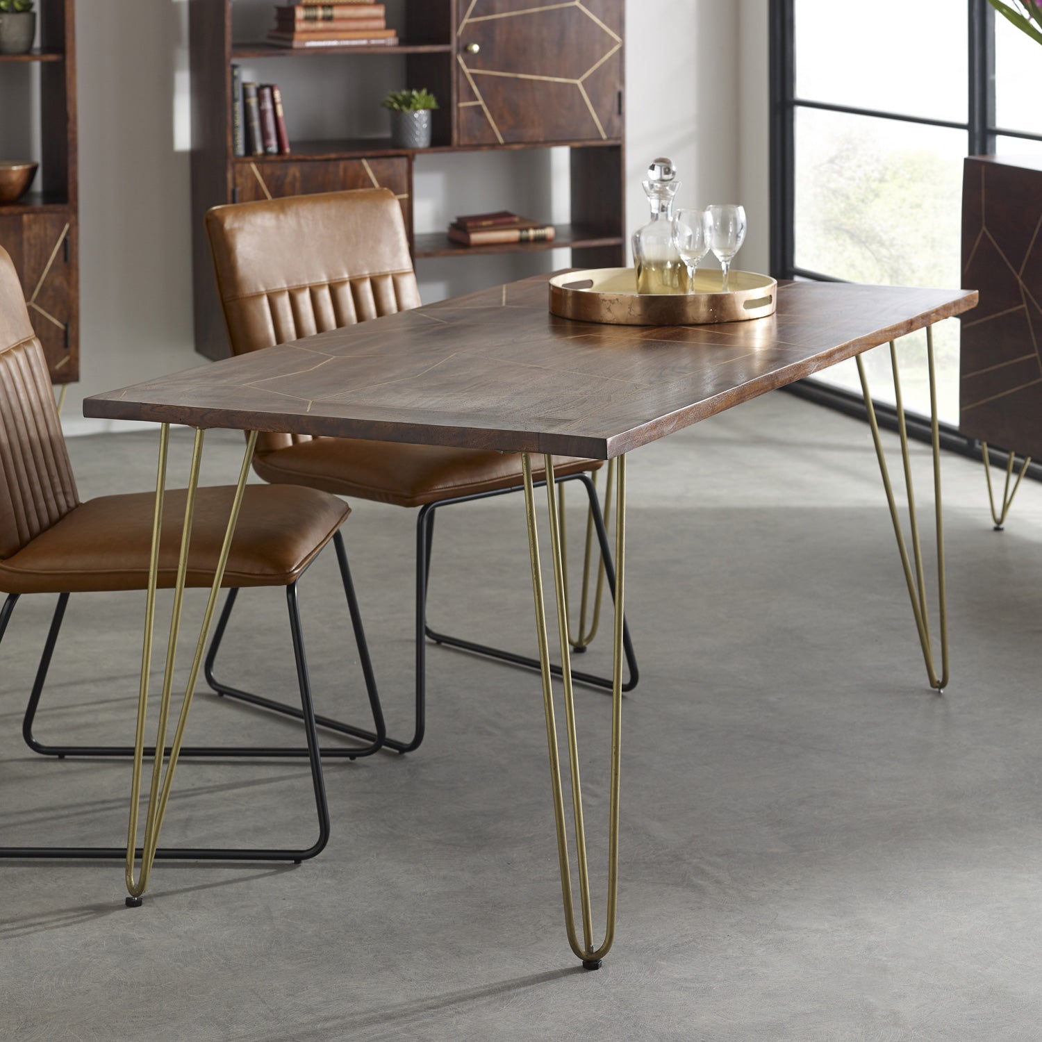 Ebern Dark Gold Dining Table