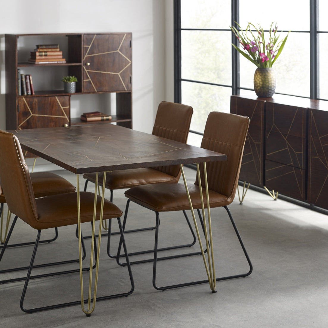 Ebern Dark Gold Dining Table