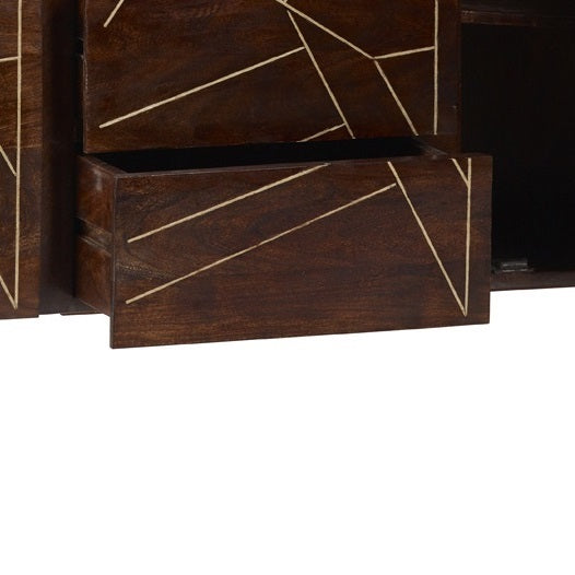 Ebern Dark Gold Extra Large Sideboard 3 Drawers And 2 Doors