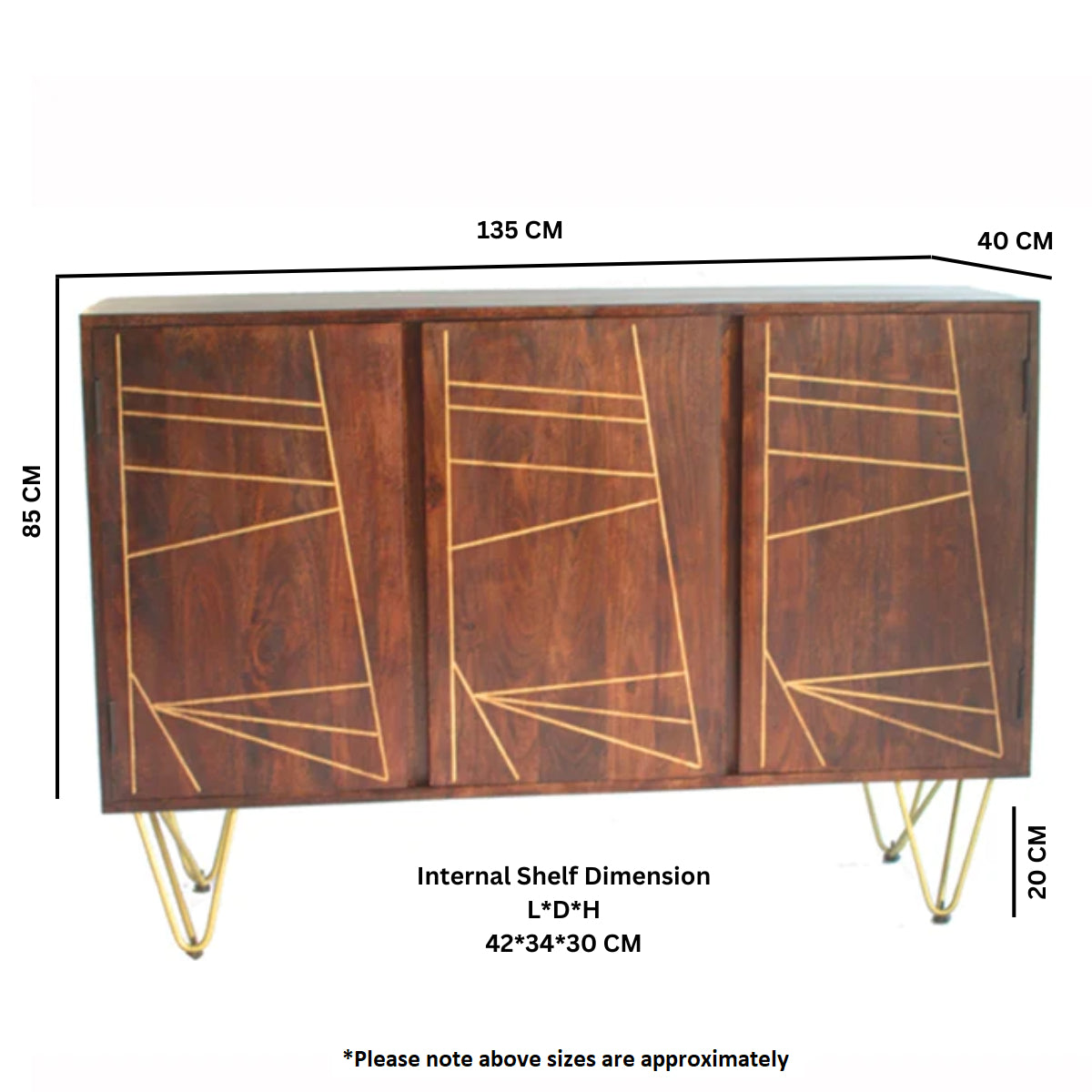 Ebern Dark Gold Large Sideboard