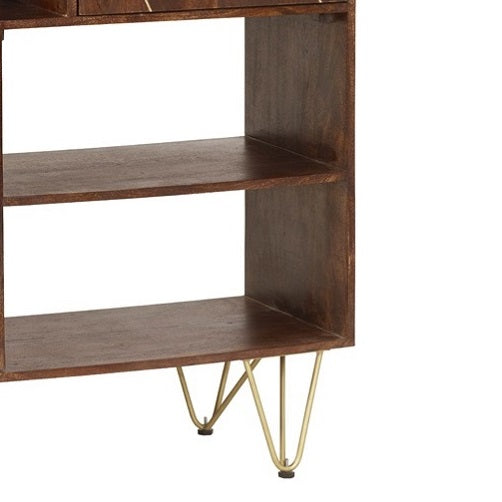 Ebern Dark Gold Display Cabinet