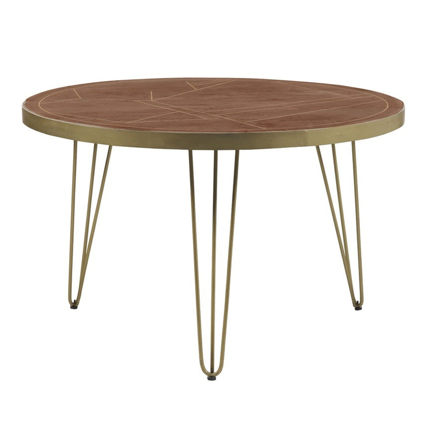 Ebern Dark Gold Round Dining Table