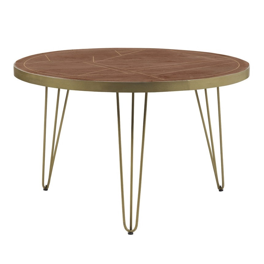 Ebern Dark Gold Round Dining Table