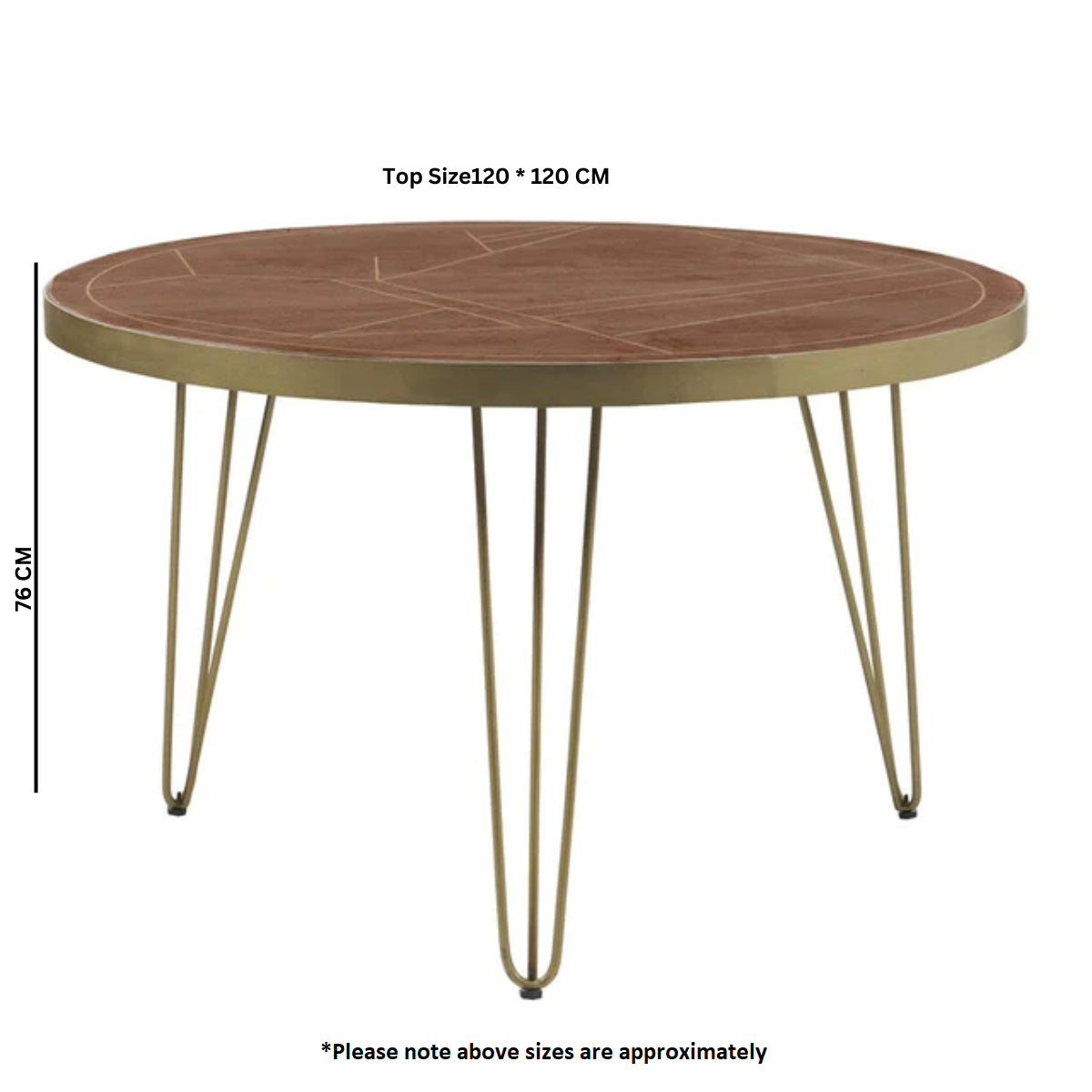 Ebern Dark Gold Round Dining Table