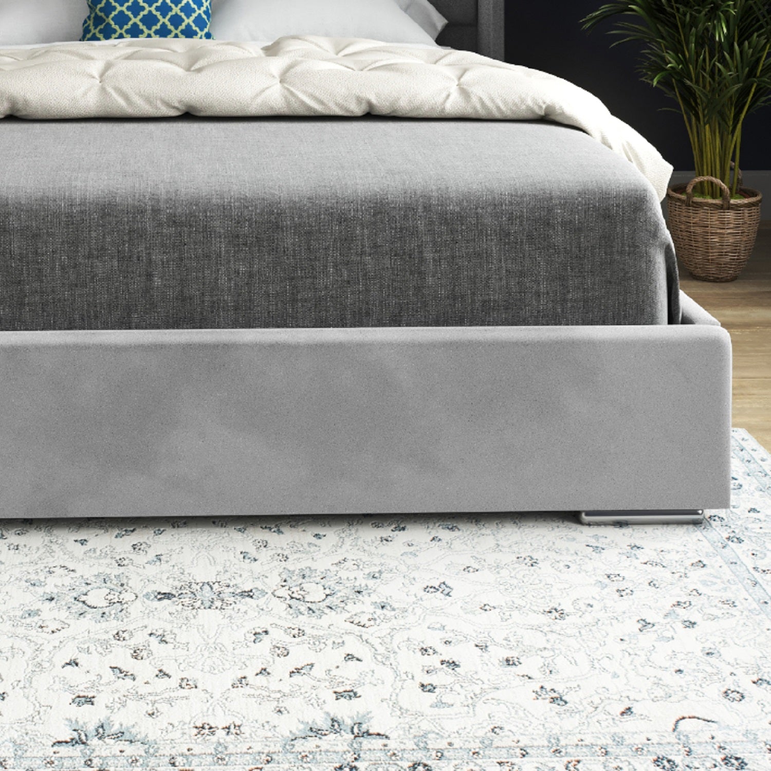 Bellini Wide Curved Winged Upholstered Soft Velvet Bed Frame