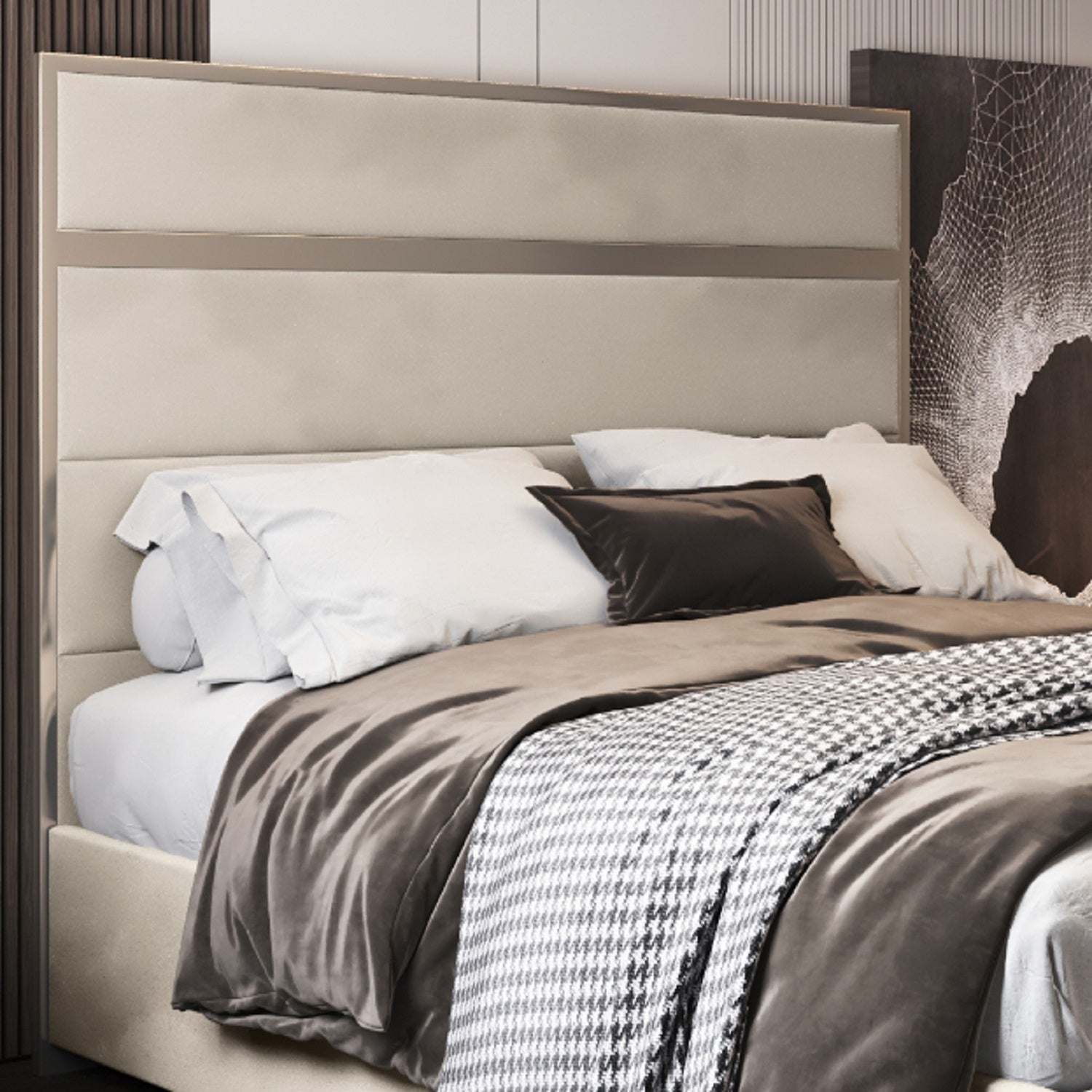 Bentley Upholstered Soft Velvet Metal Bed Frame