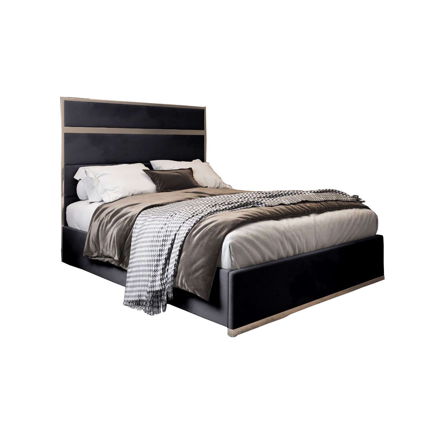 Bentley Upholstered Soft Velvet Metal Bed Frame