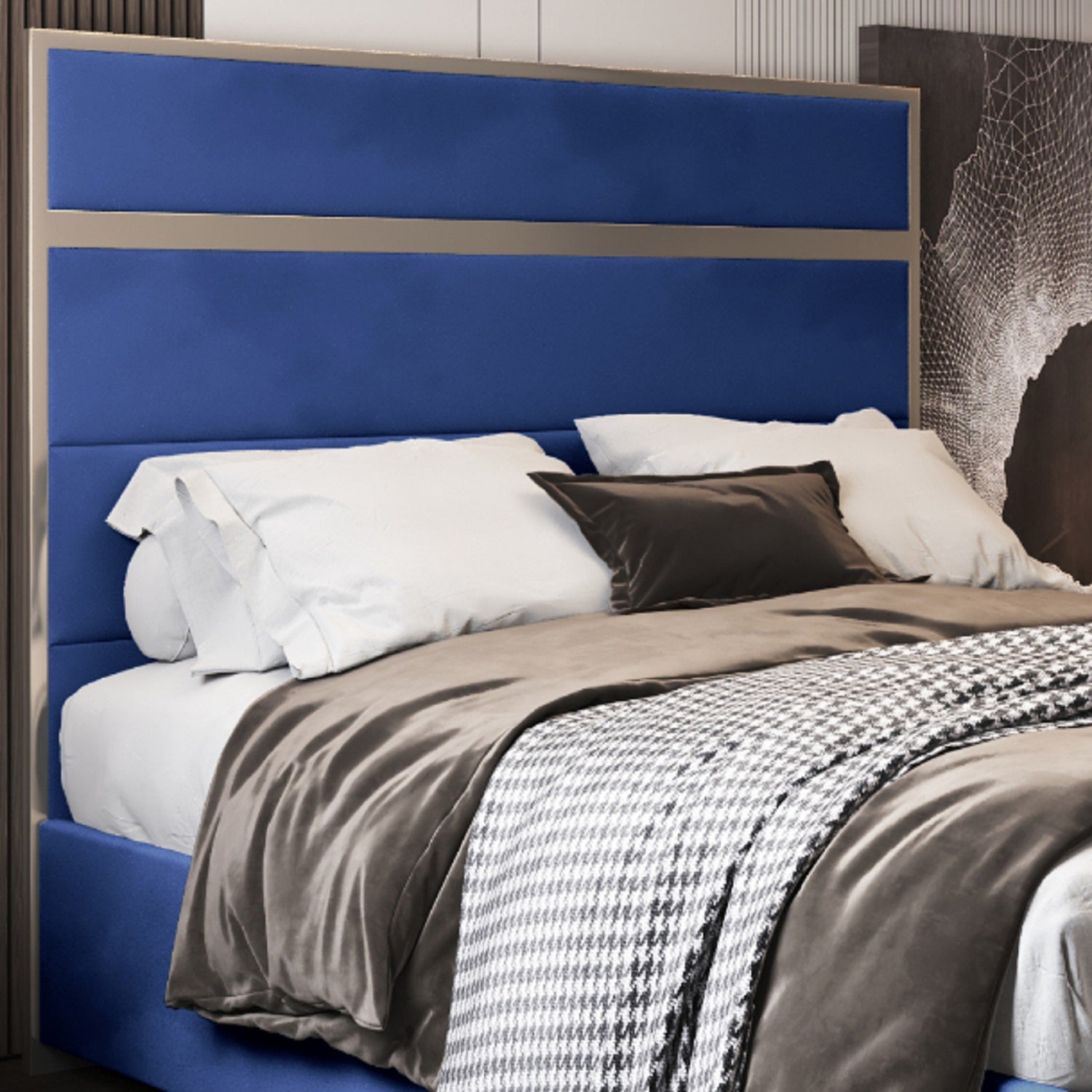 Bentley Upholstered Soft Velvet Metal Bed Frame