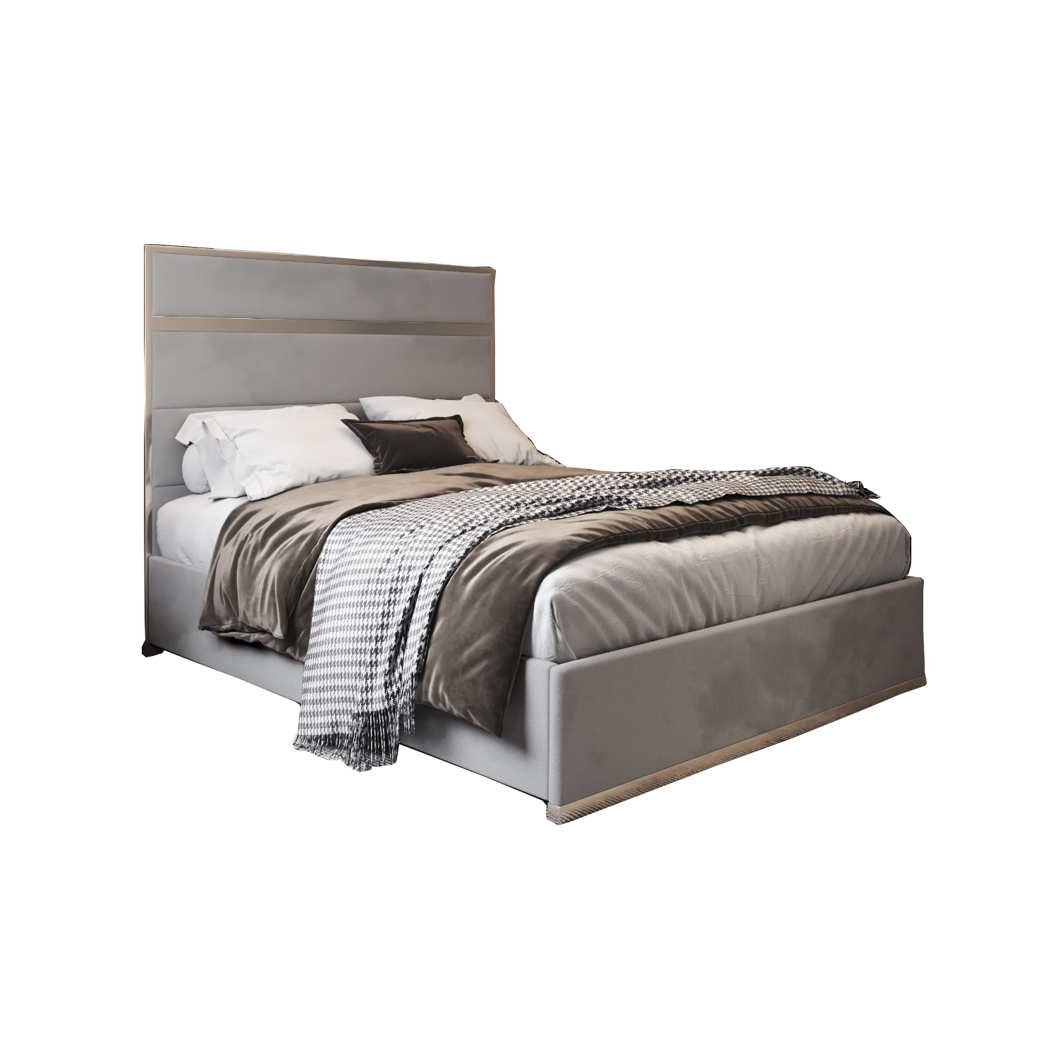 Bentley Upholstered Soft Velvet Metal Bed Frame