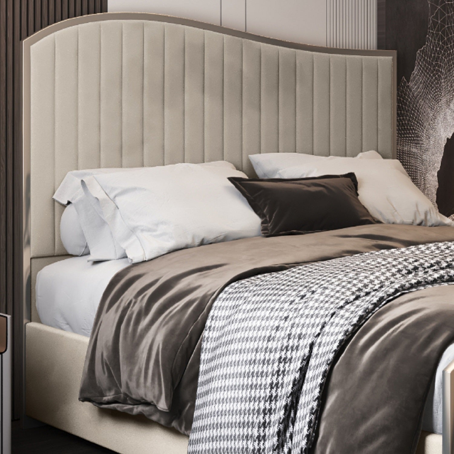 Brixton Upholstered Soft Velvet Metal Bed Frame