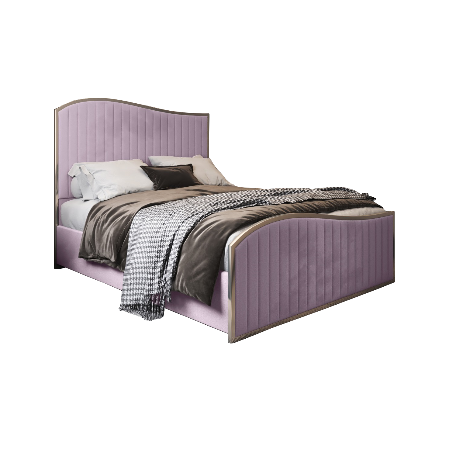Brixton Upholstered Soft Velvet Metal Bed Frame