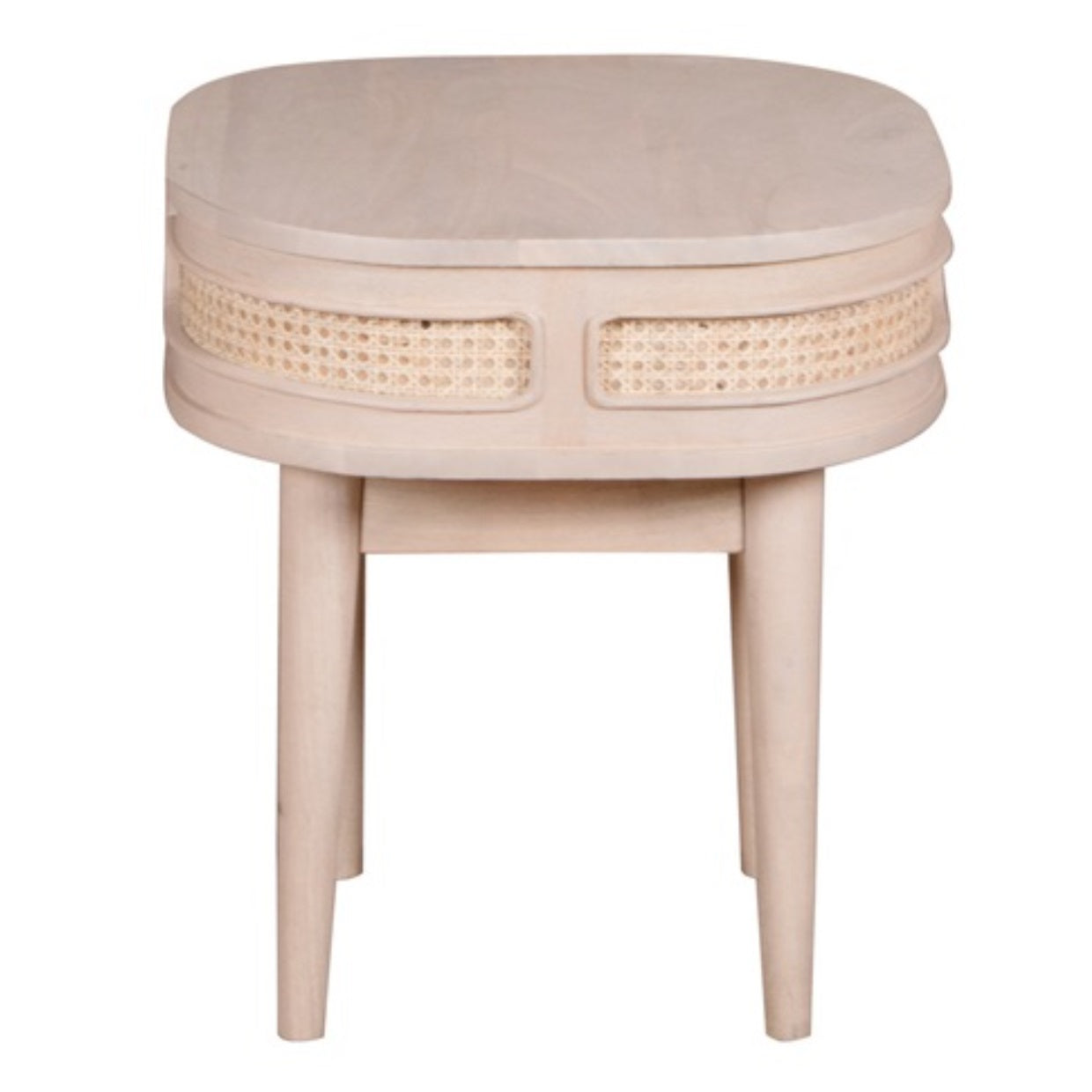 Adah Cane & Mango Wood Bedside Table