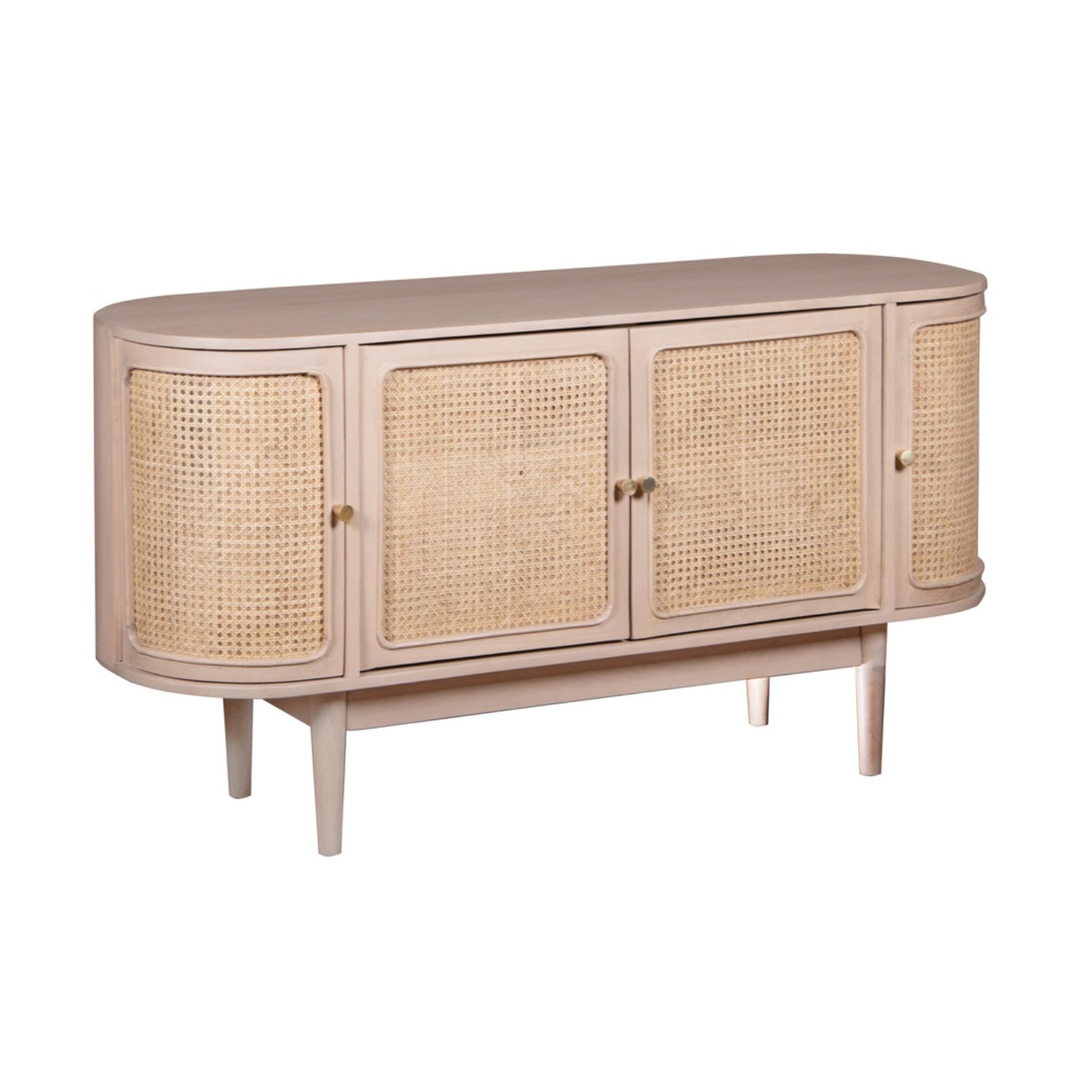 Adah Cane & Mango Wood 4 Doors Sideboard