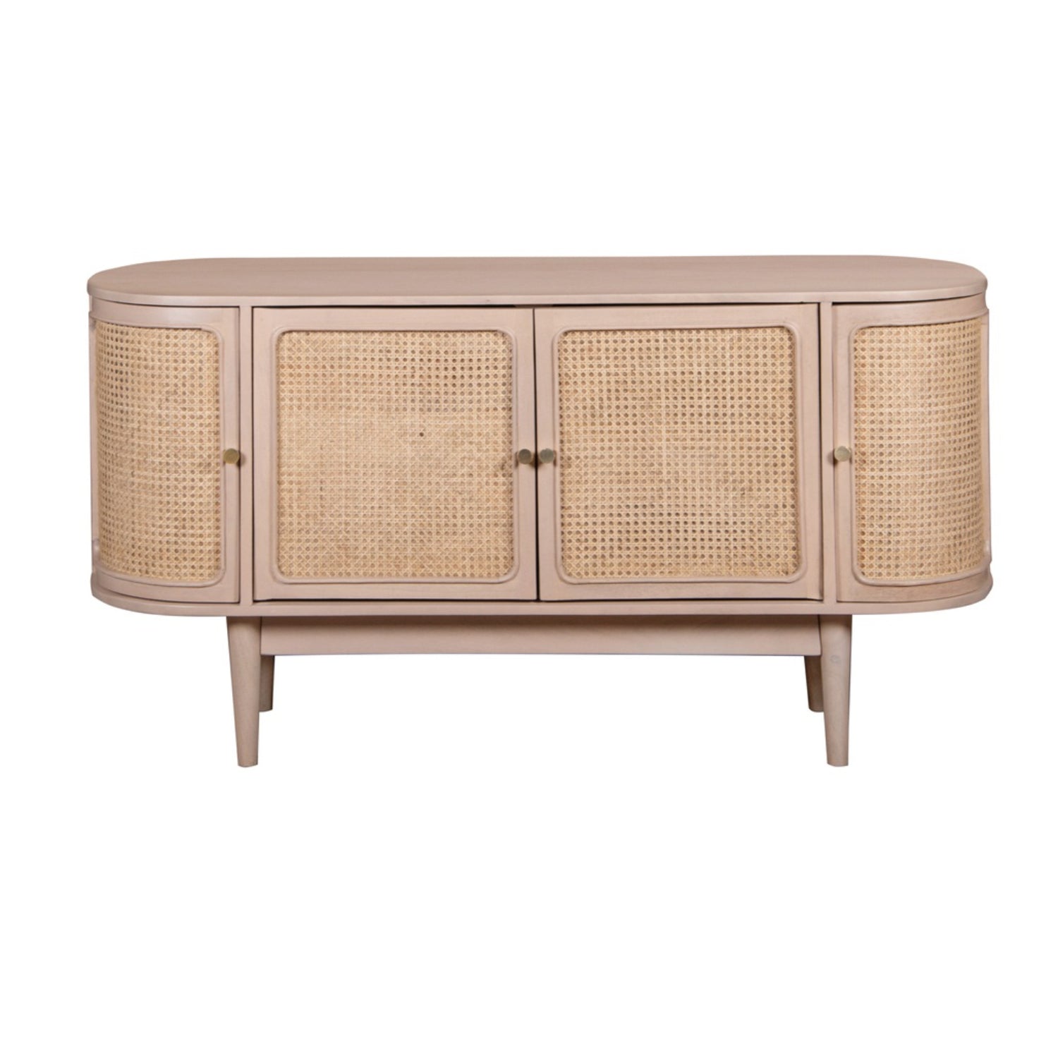 Adah Cane & Mango Wood 4 Doors Sideboard