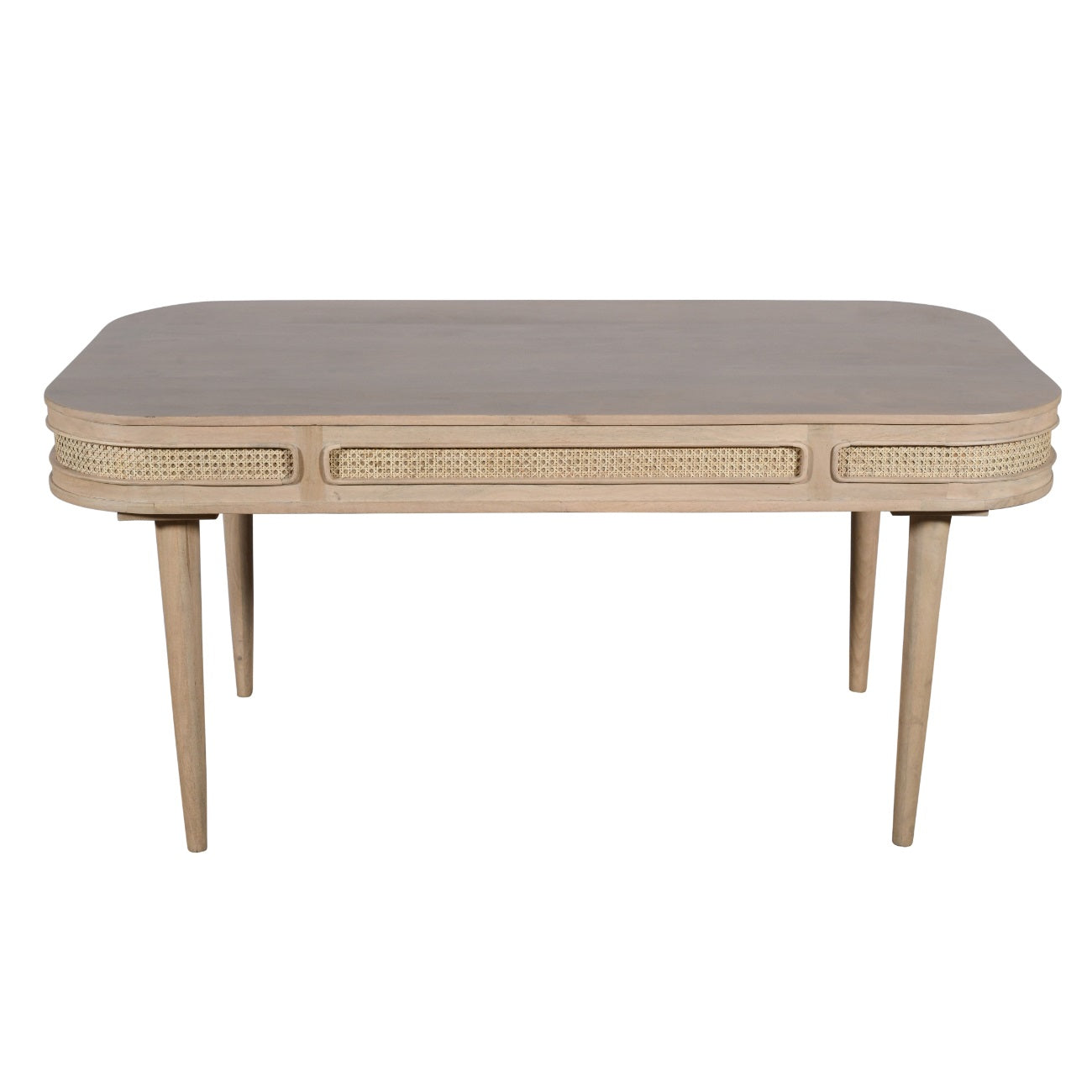Adah Cane & Mango Wood Dining Table 6 Seater