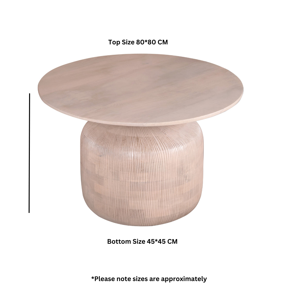 Adah Cane & Mango Wood Round Coffee Table