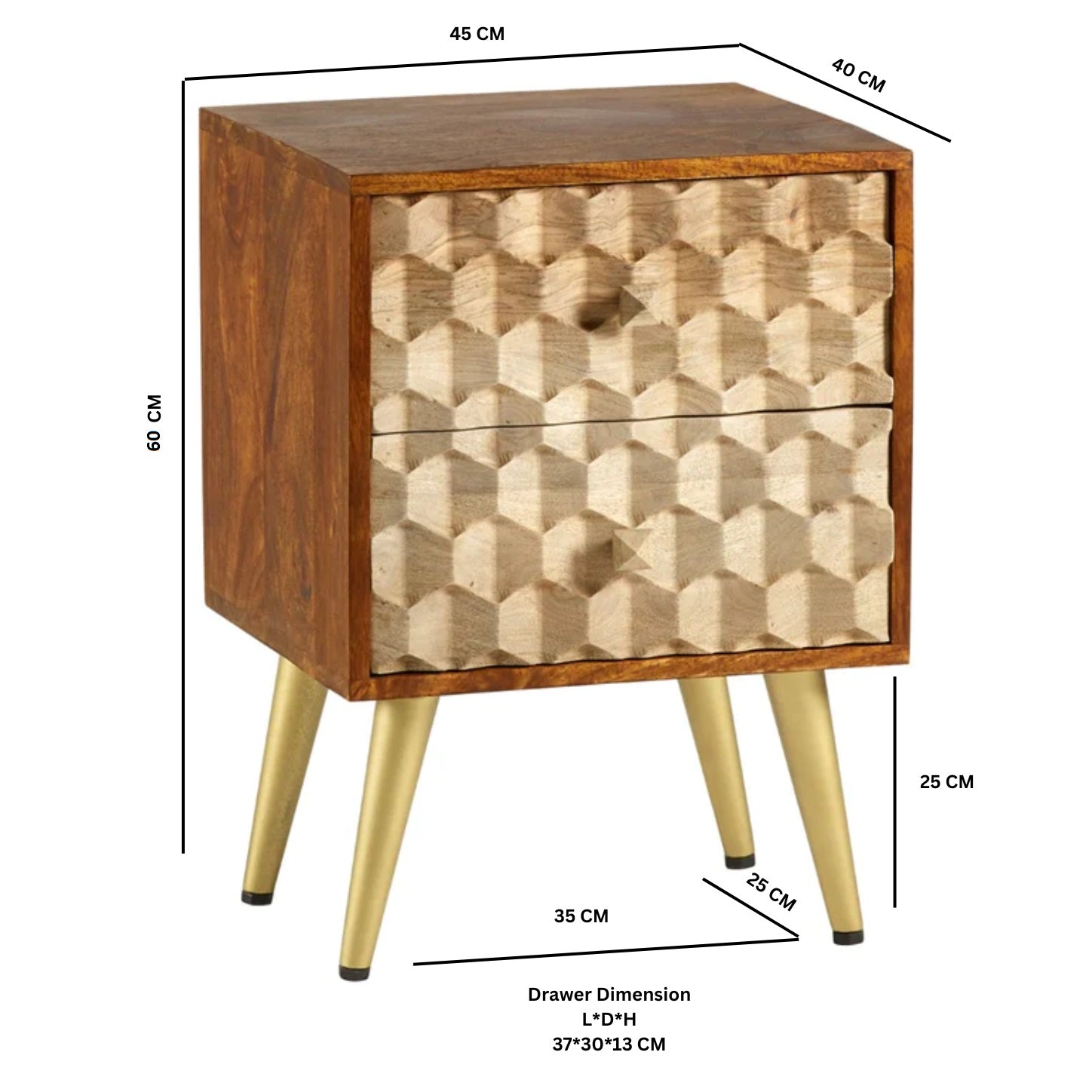 Shanaia 2 Drawer Side Table