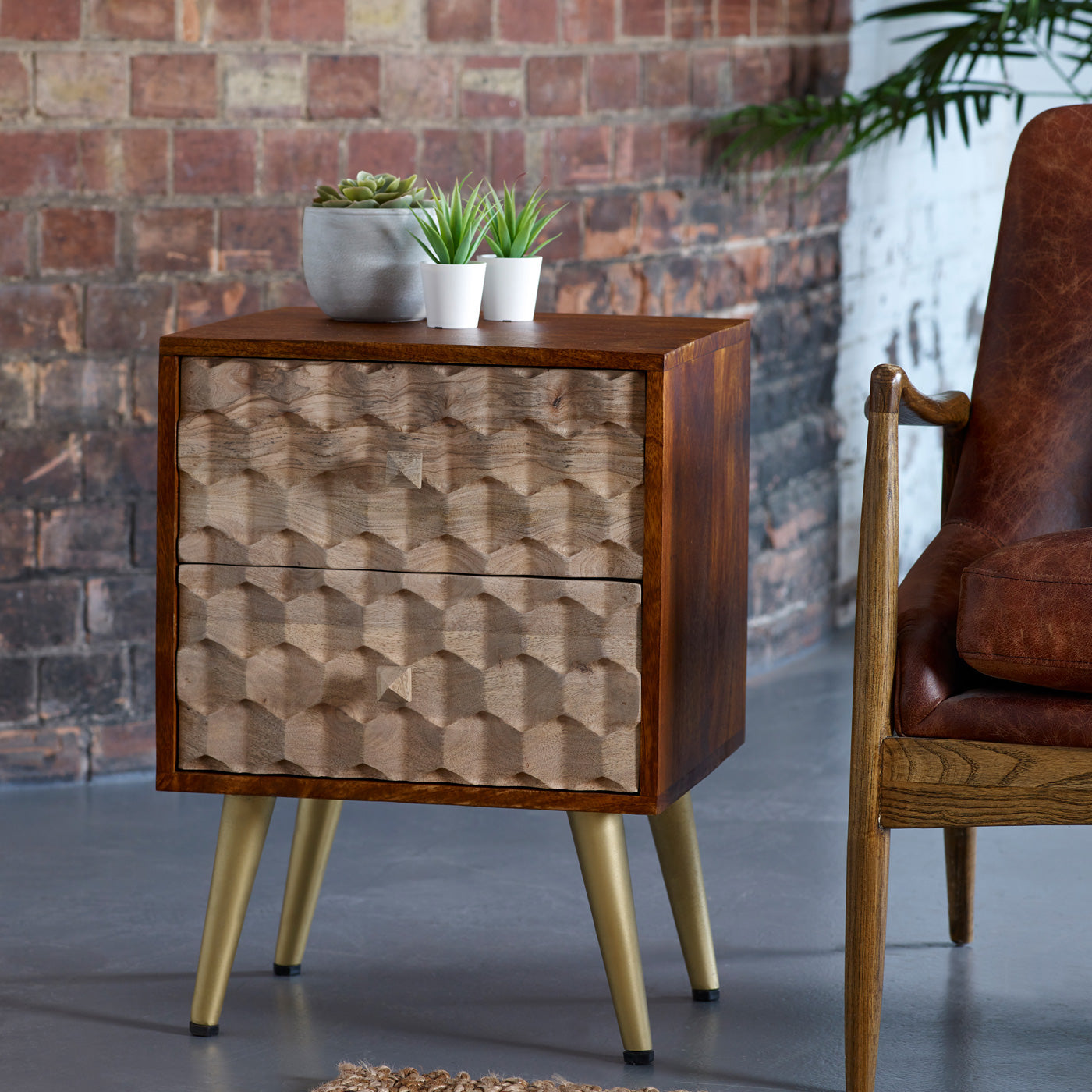Shanaia 2 Drawer Side Table