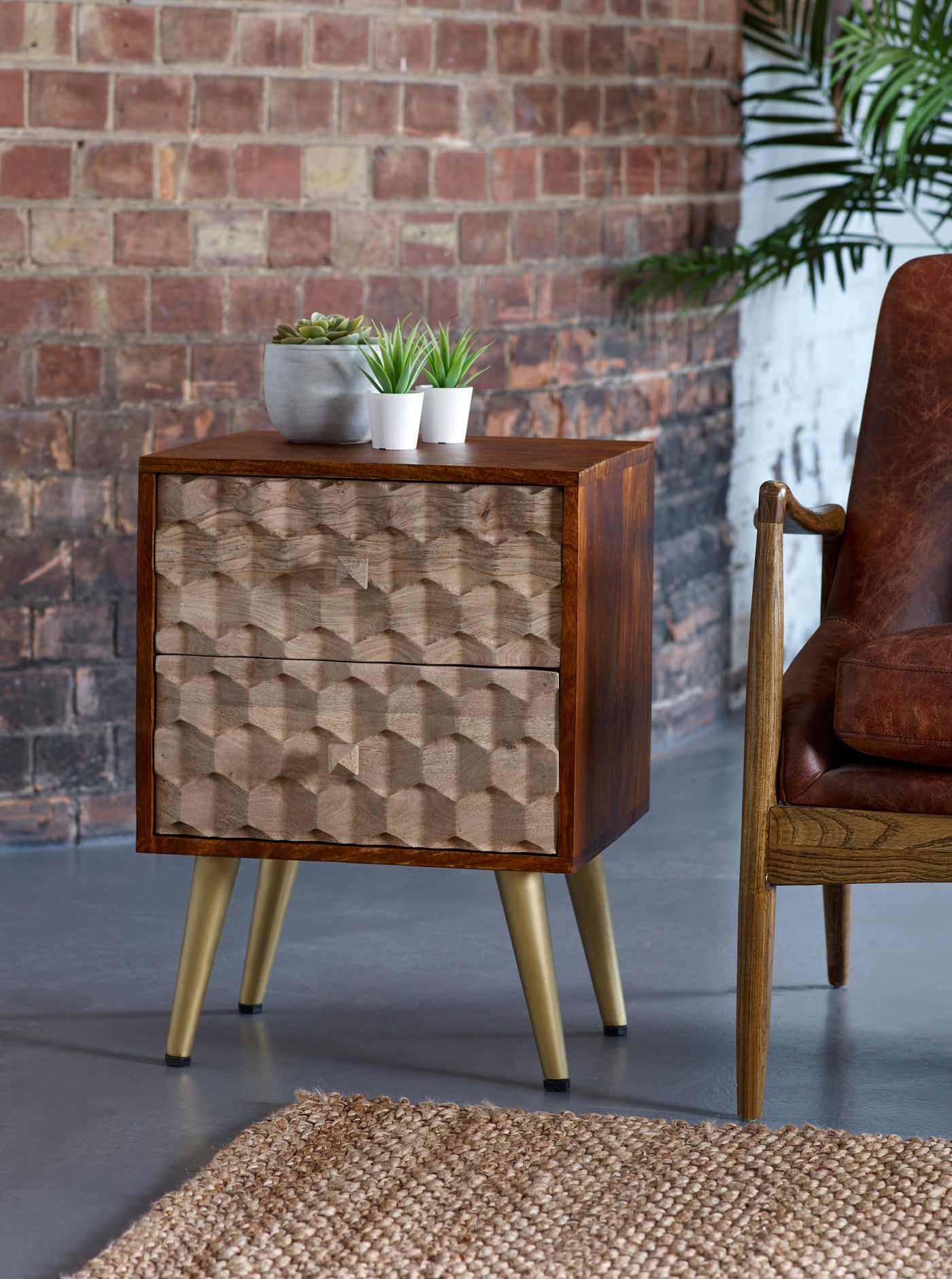 Shanaia 2 Drawer Side Table