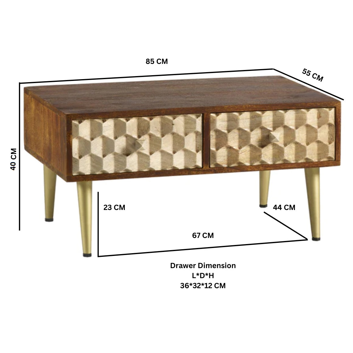 Shanaia Coffee Table With 2 Drawers