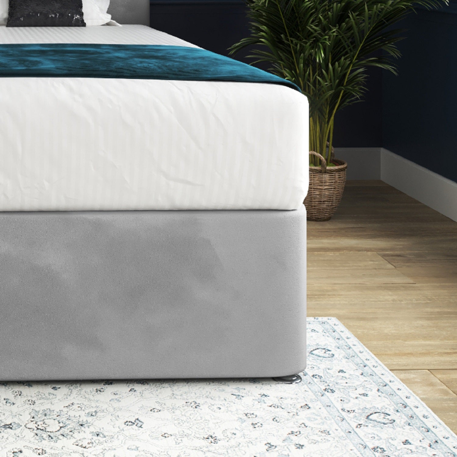 Caprio Upholserted Floorstanding Headboard With Divan Bed Frame