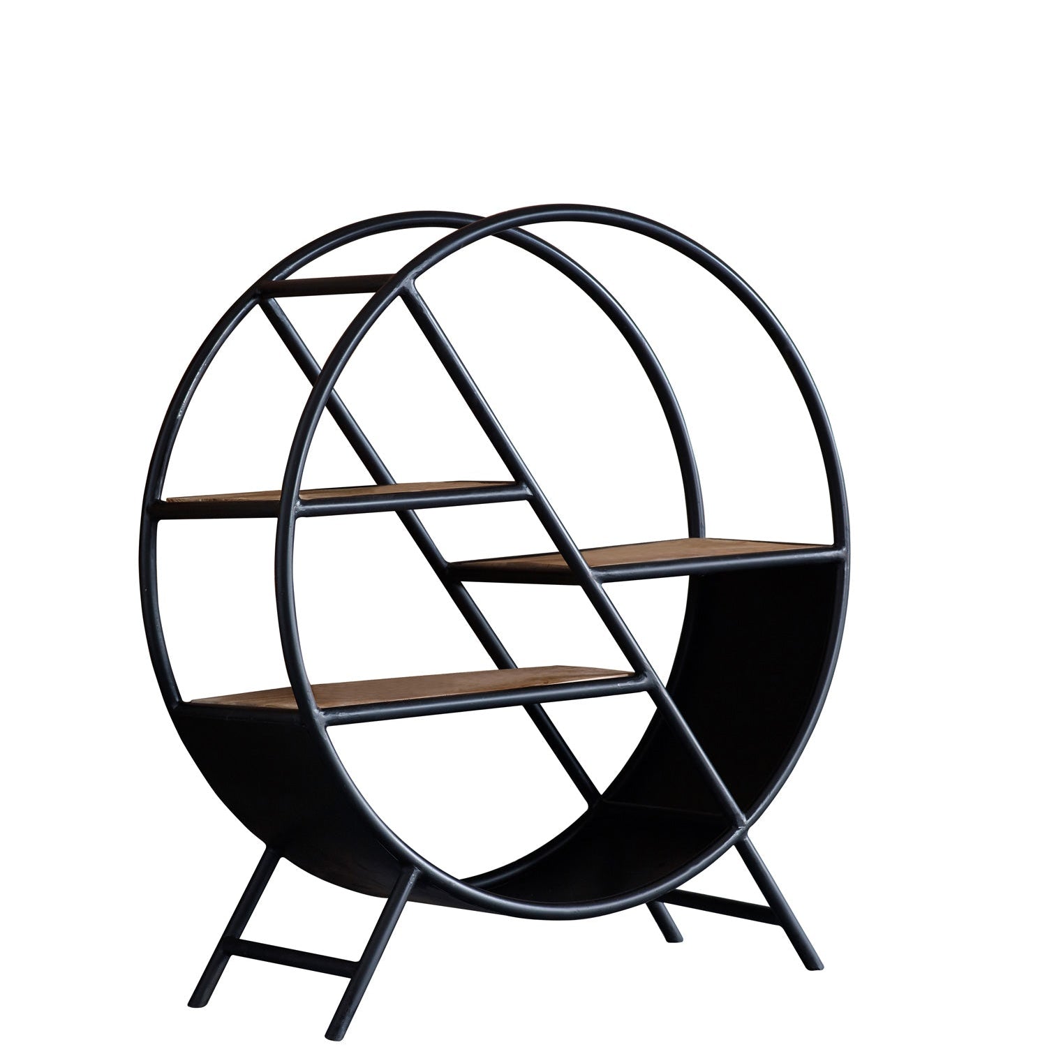 Cosmo Industrial Round Open Bookcase
