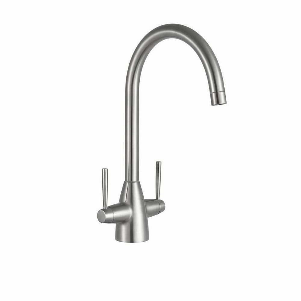 FlowMaster Dual Lever Kitchen Sink Mixer Tap (Brushed Steel)