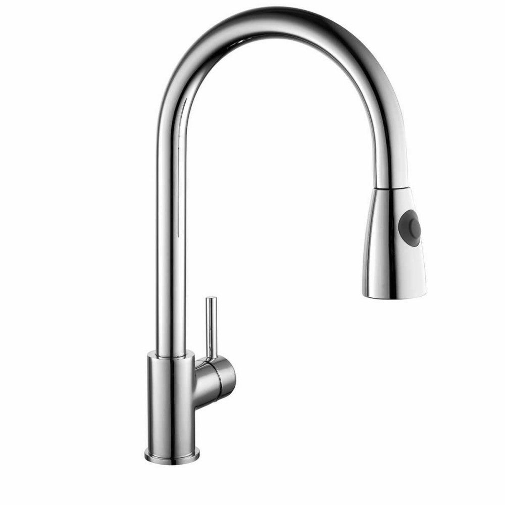 FlowMaster Kitchen Sink Mixer With Pull Out Spray (Polished Chrome)