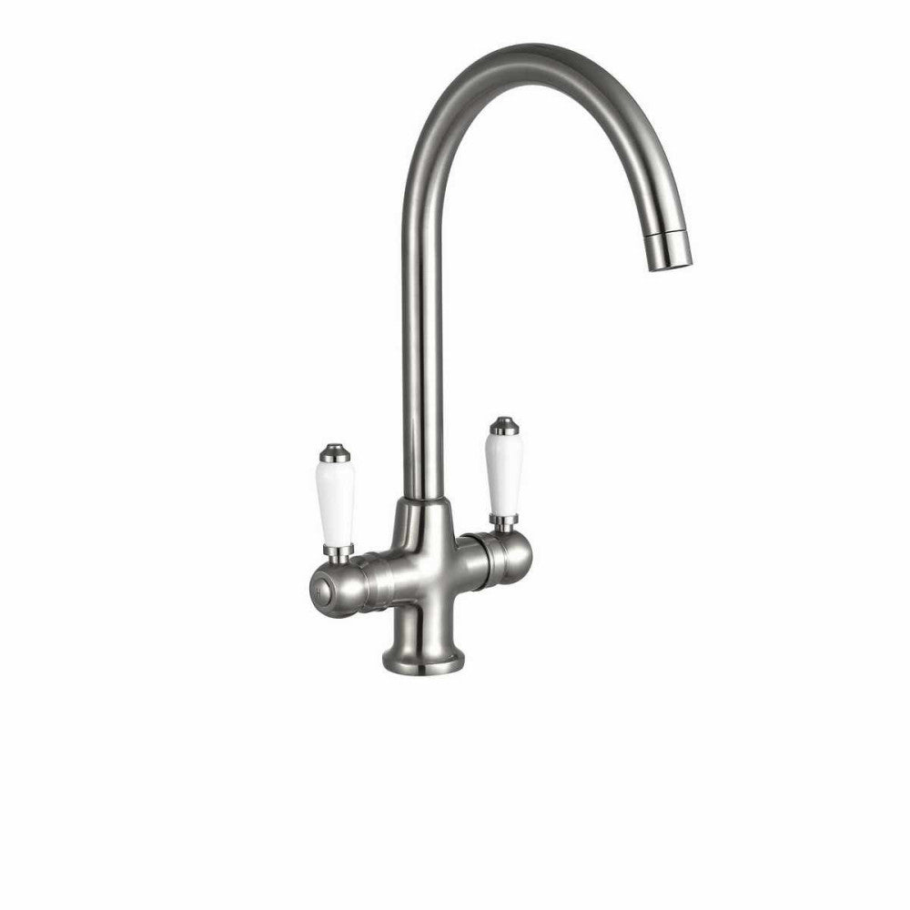 FlowMaster Traditional Kitchen Sink Mixer Tap (Brushed Steel)