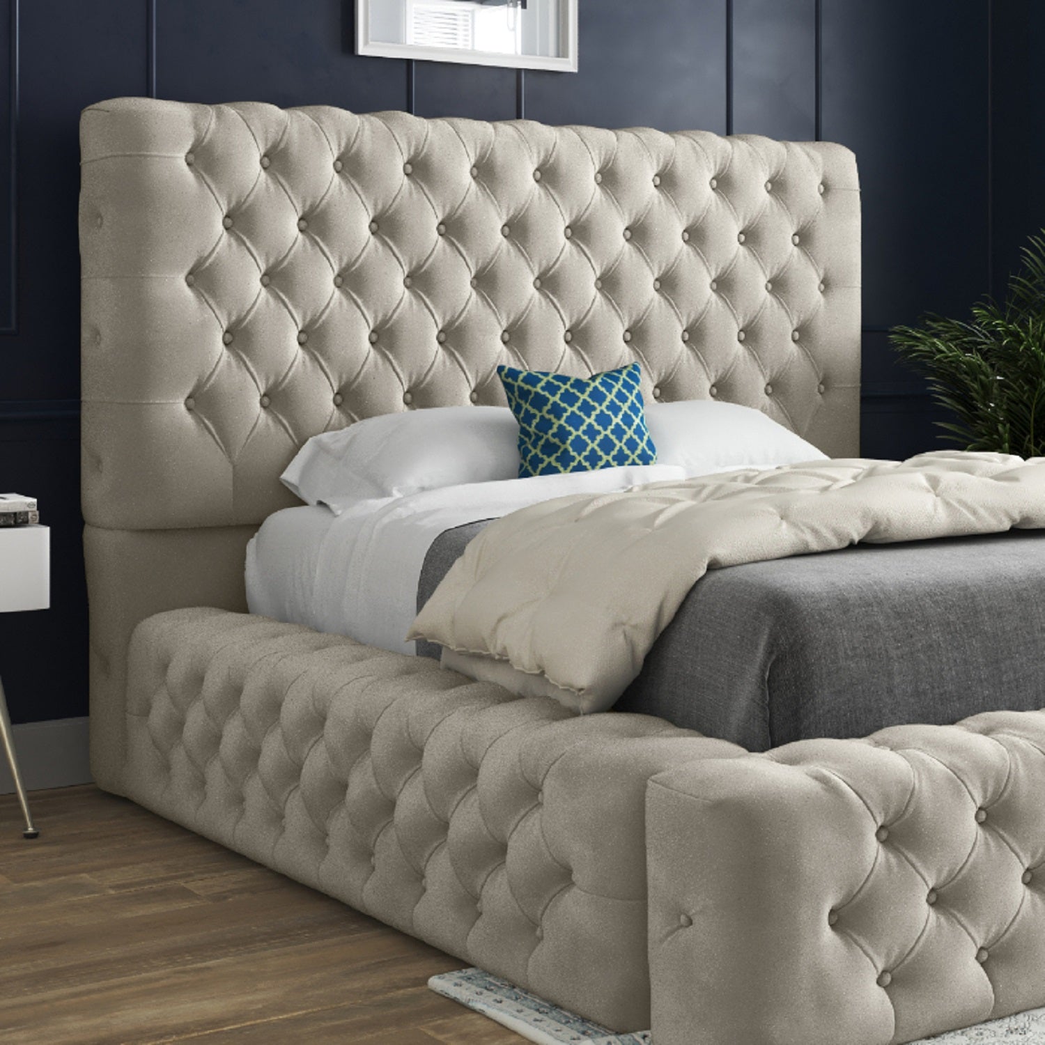 Grand Milan Pleated Upholstery Bed Frame