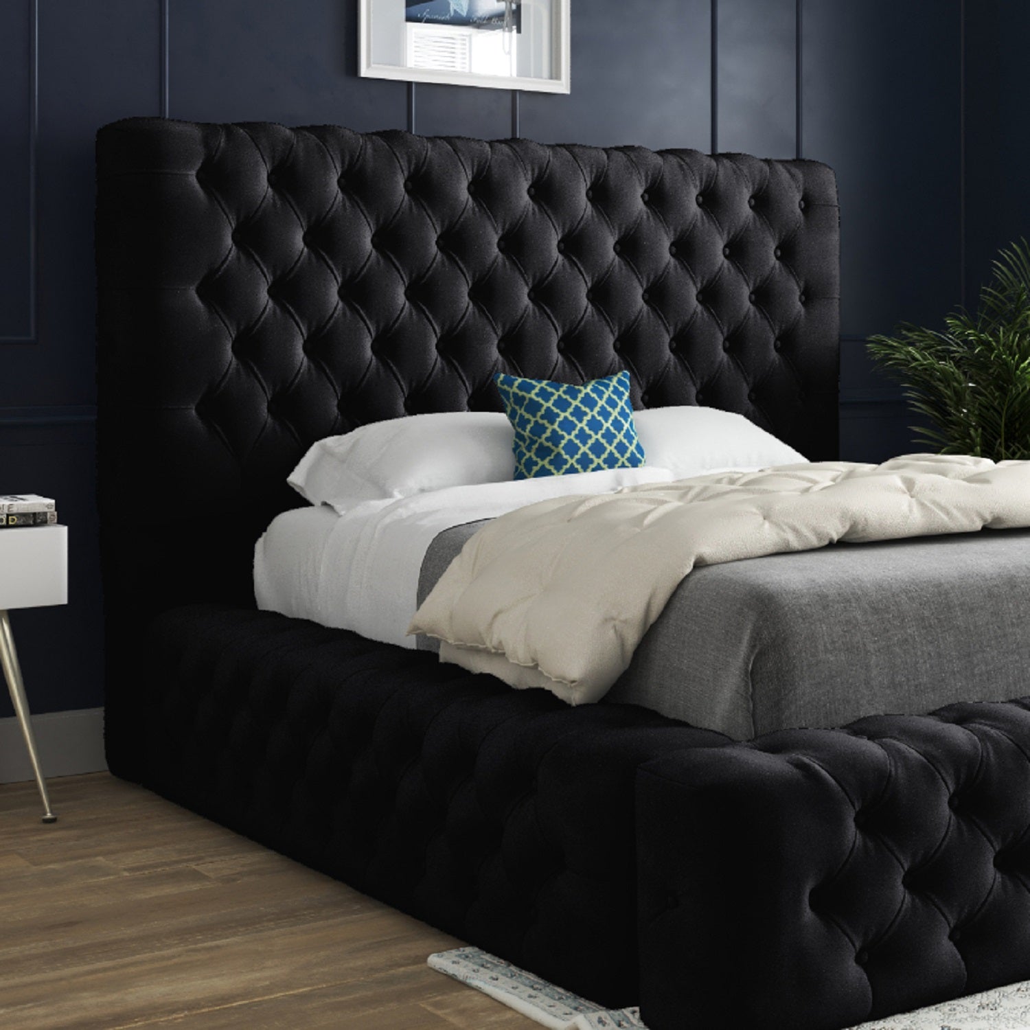 Grand Milan Pleated Upholstery Bed Frame