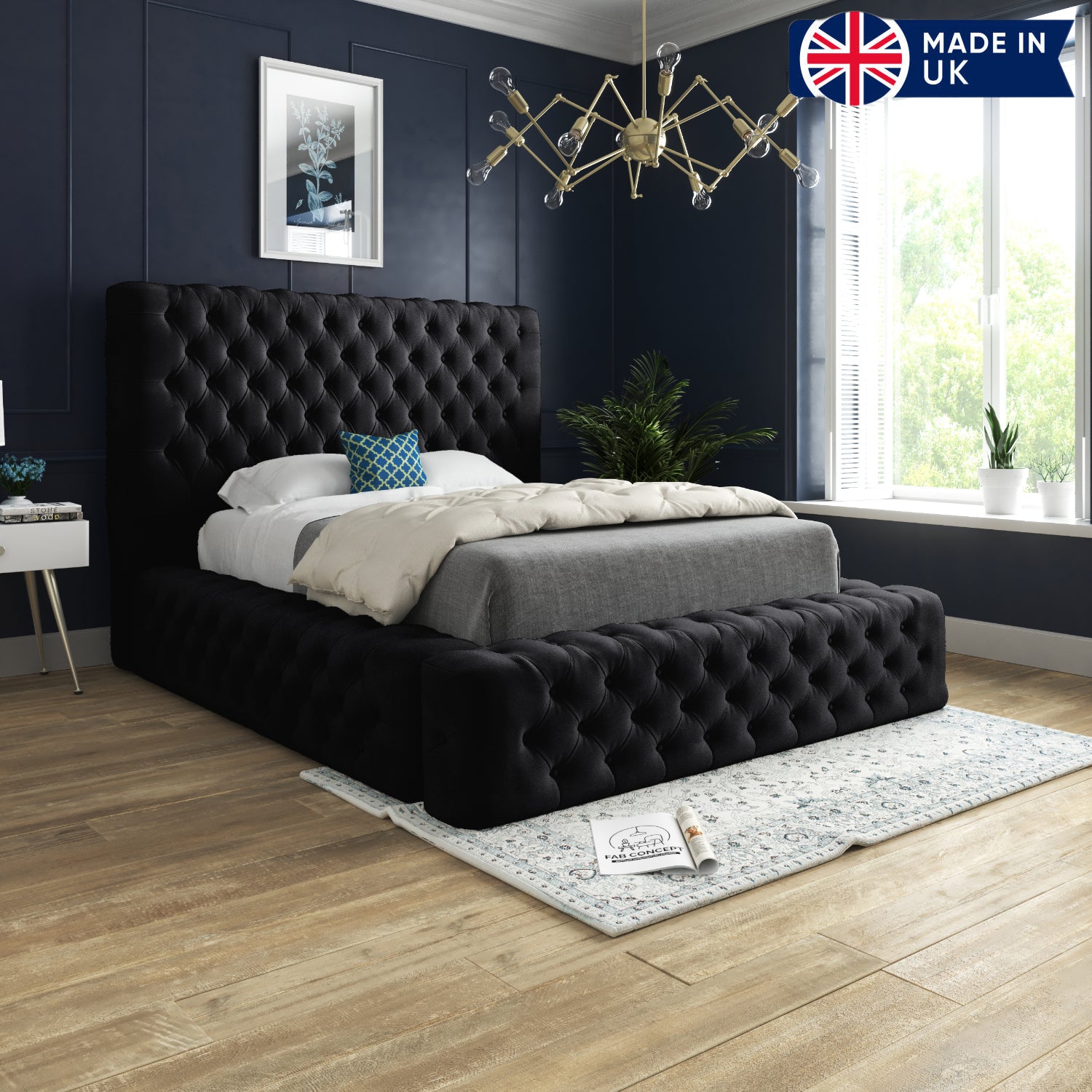 Grand Milan Pleated Upholstery Bed Frame